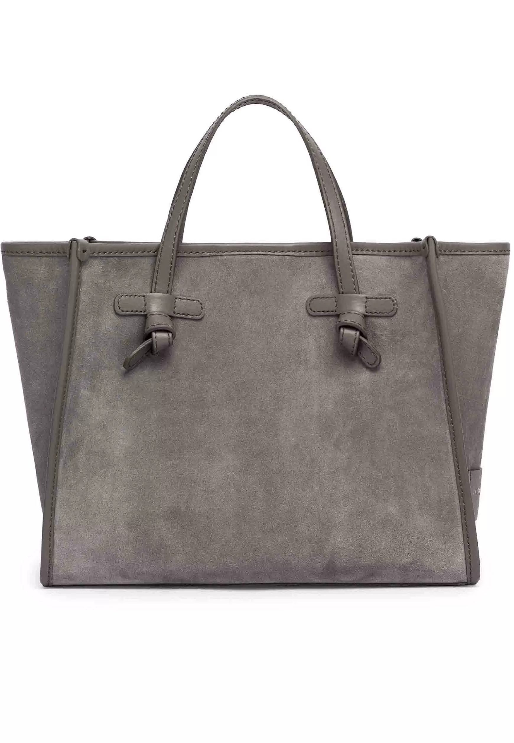 Borsa Shopping Donna In Camoscio Grigio Con Doppi Manici In Pelle*Marcella Club Sale