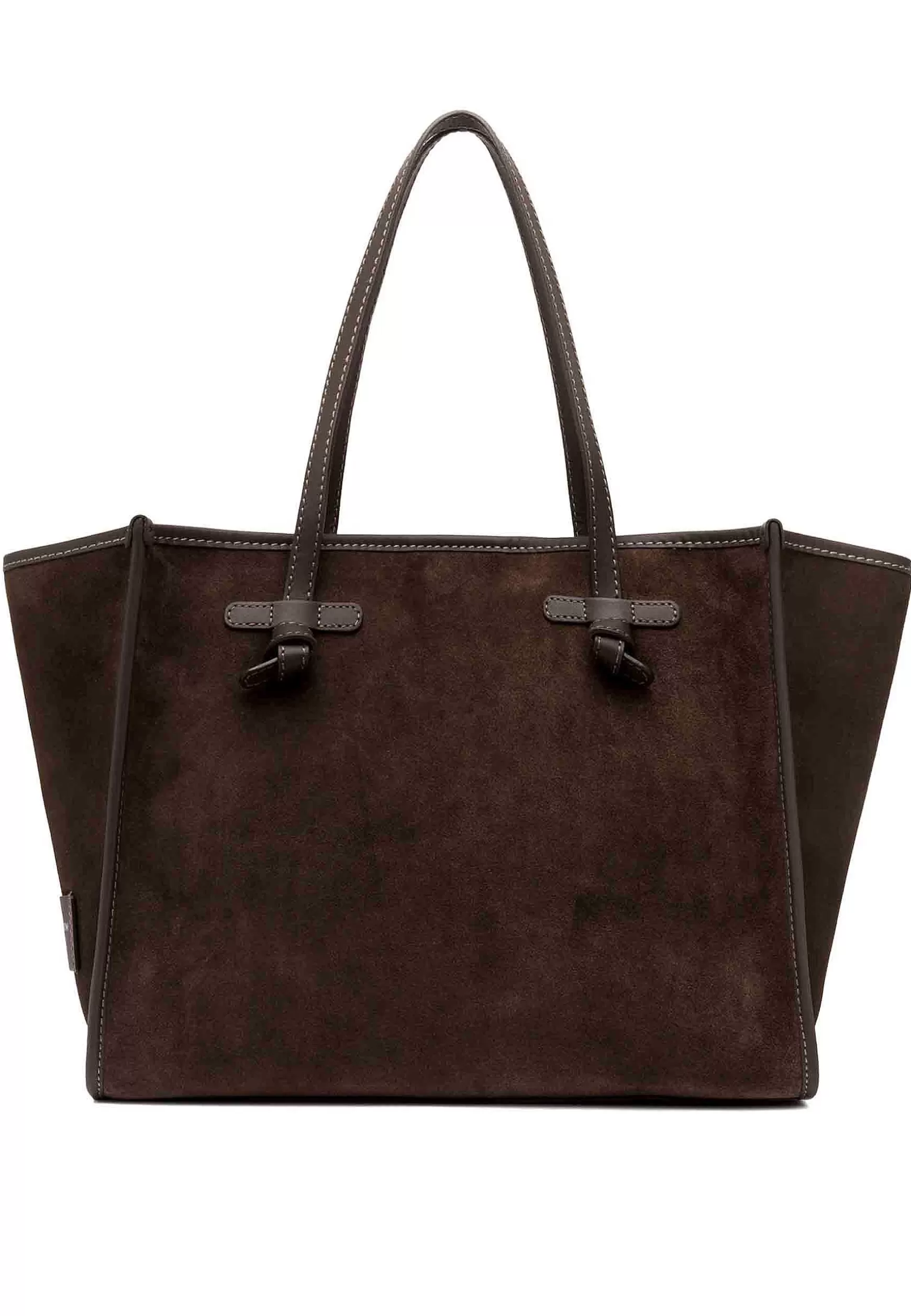 Borsa Shopping Donna In Camoscio Testa Di Moro Con Doppi Manici In Pelle*Marcella Club Best