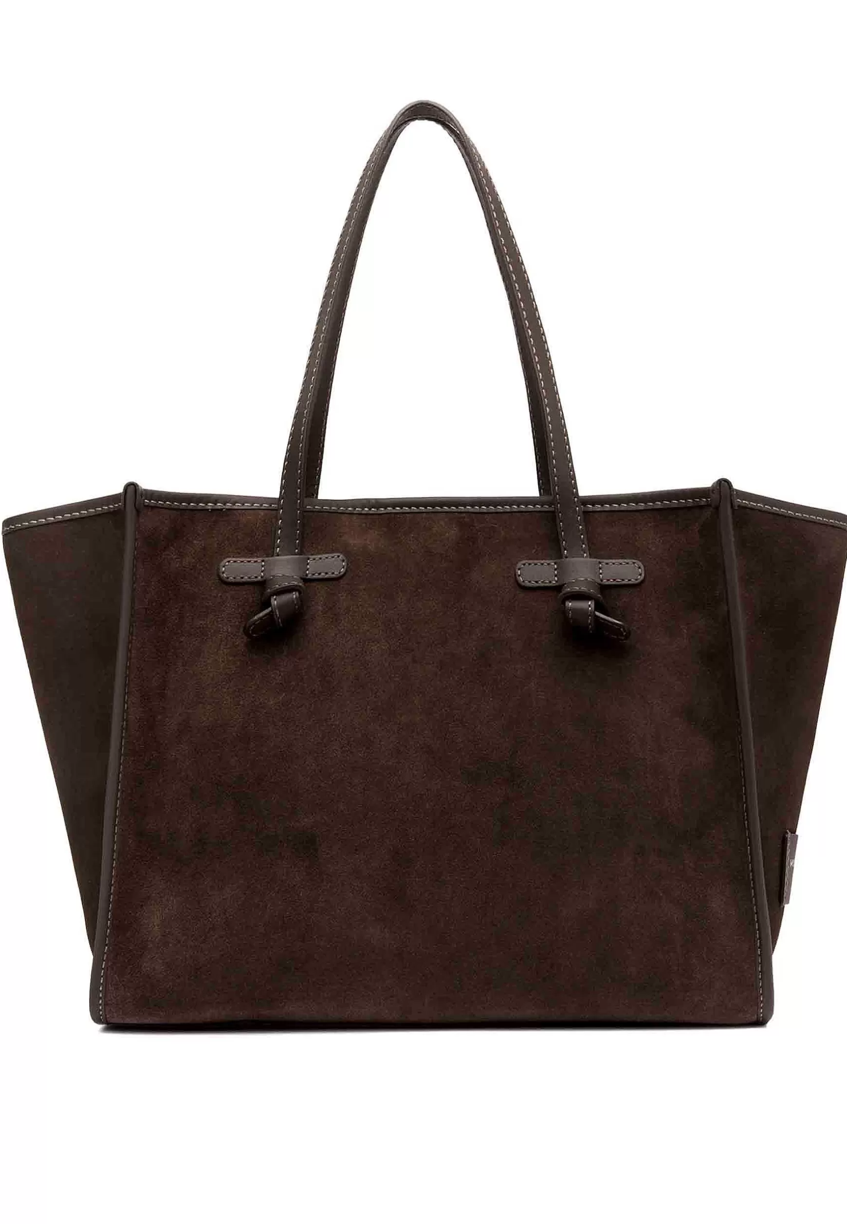 Borsa Shopping Donna In Camoscio Testa Di Moro Con Doppi Manici In Pelle*Marcella Club Best