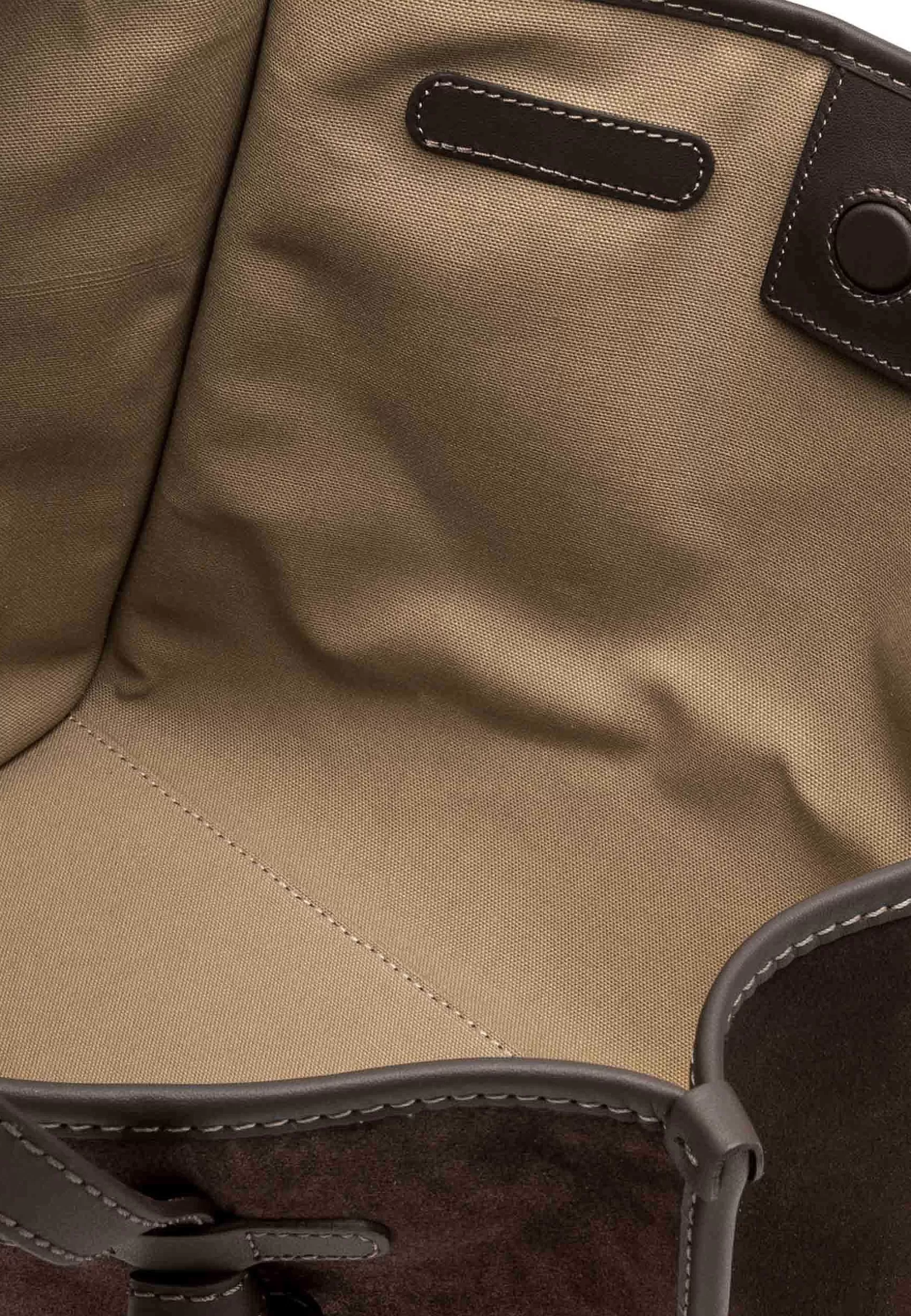 Borsa Shopping Donna In Camoscio Testa Di Moro Con Doppi Manici In Pelle*Marcella Club Best