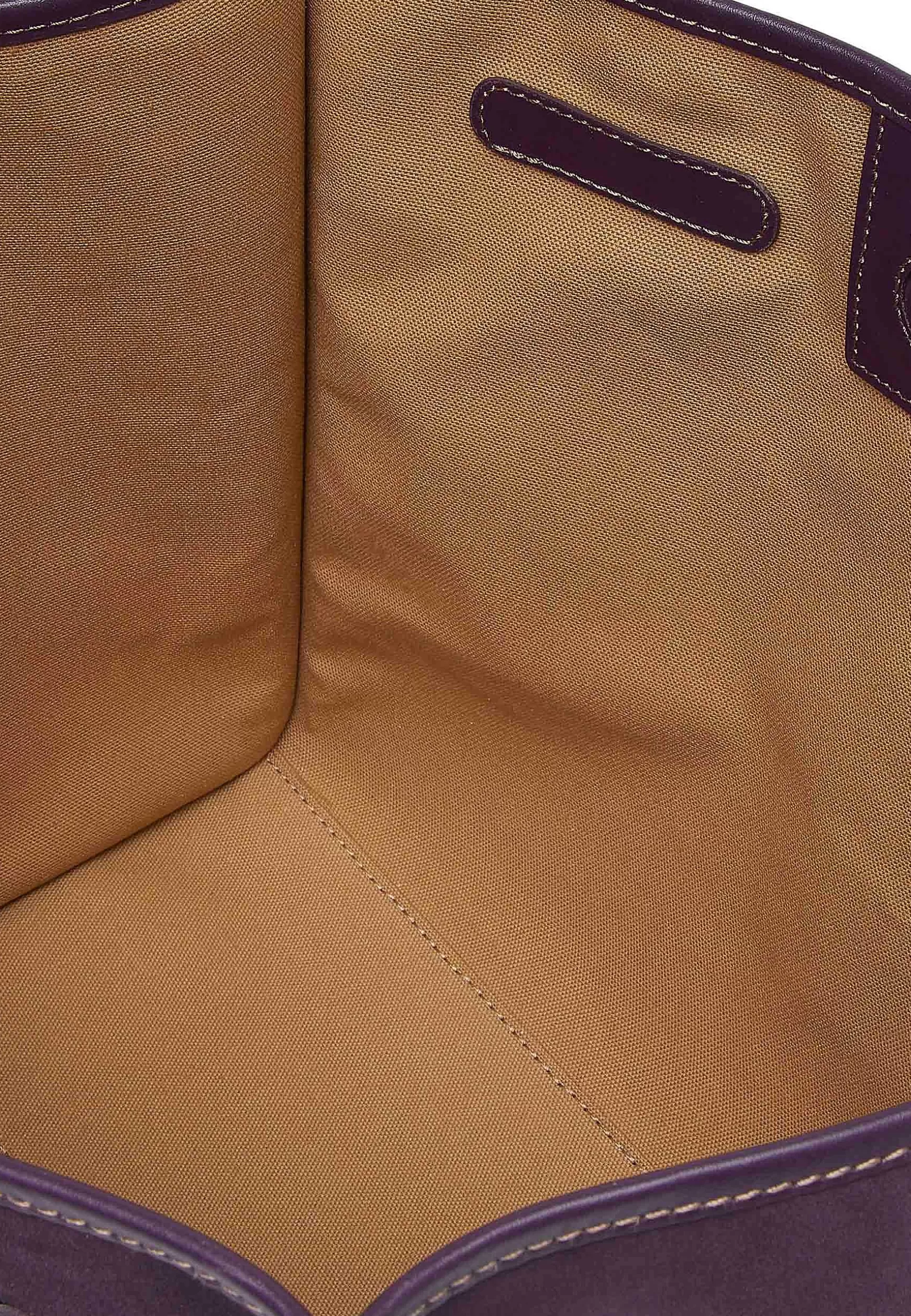 Borsa Shopping Donna In Camoscio Viola Con Doppi Manici In Pelle*Marcella Club Shop
