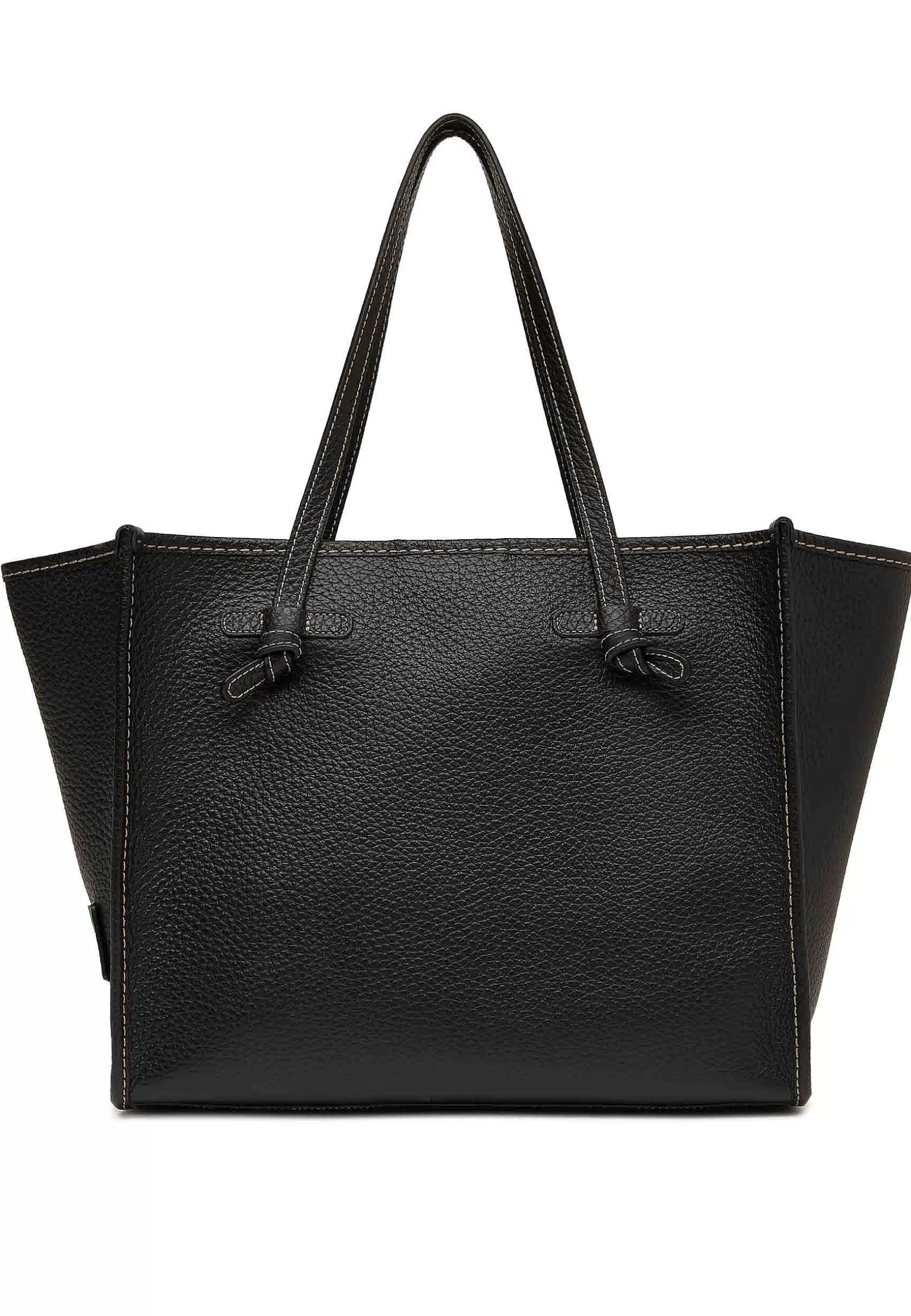 Borsa Shopping Donna In Pelle Nera Con Doppi Manici In Pelle*Marcella Club Online