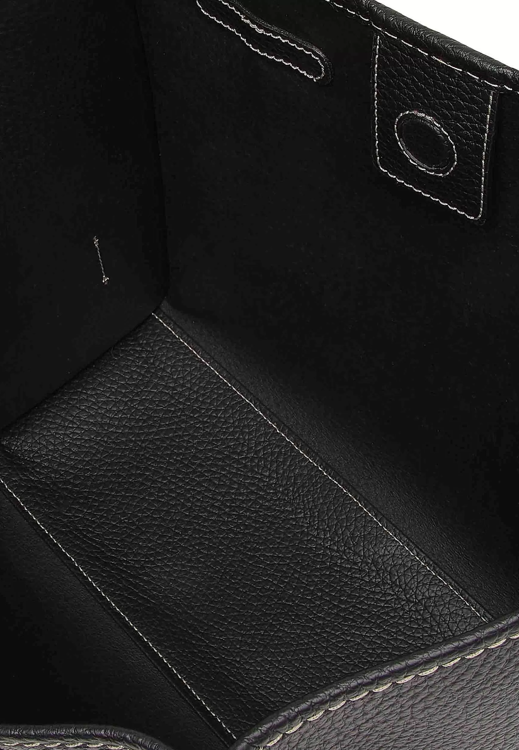 Borsa Shopping Donna In Pelle Nera Con Doppi Manici In Pelle*Marcella Club Online