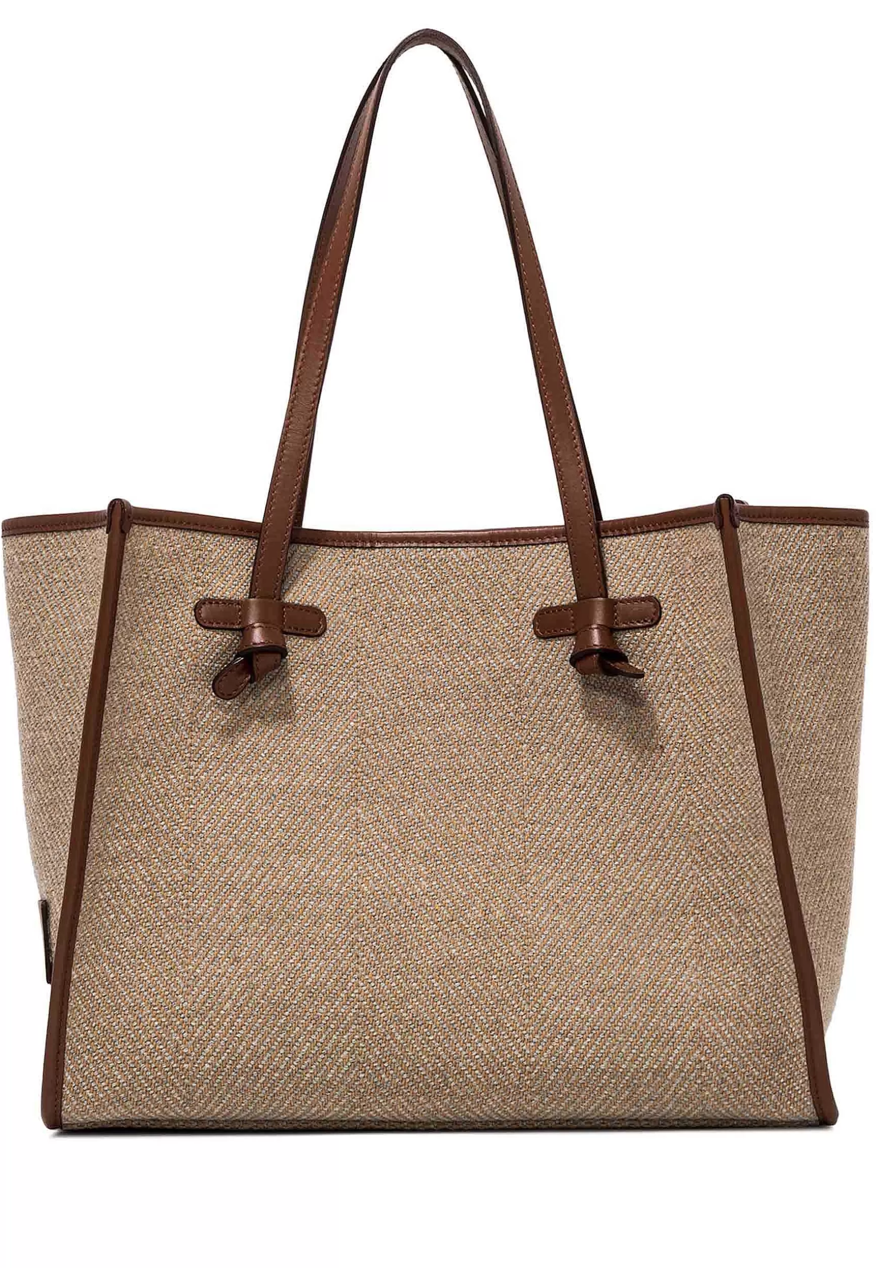 Borsa Shopping Donna In Spigato Cammello Con Doppi Manici In Pelle*Marcella Club Online
