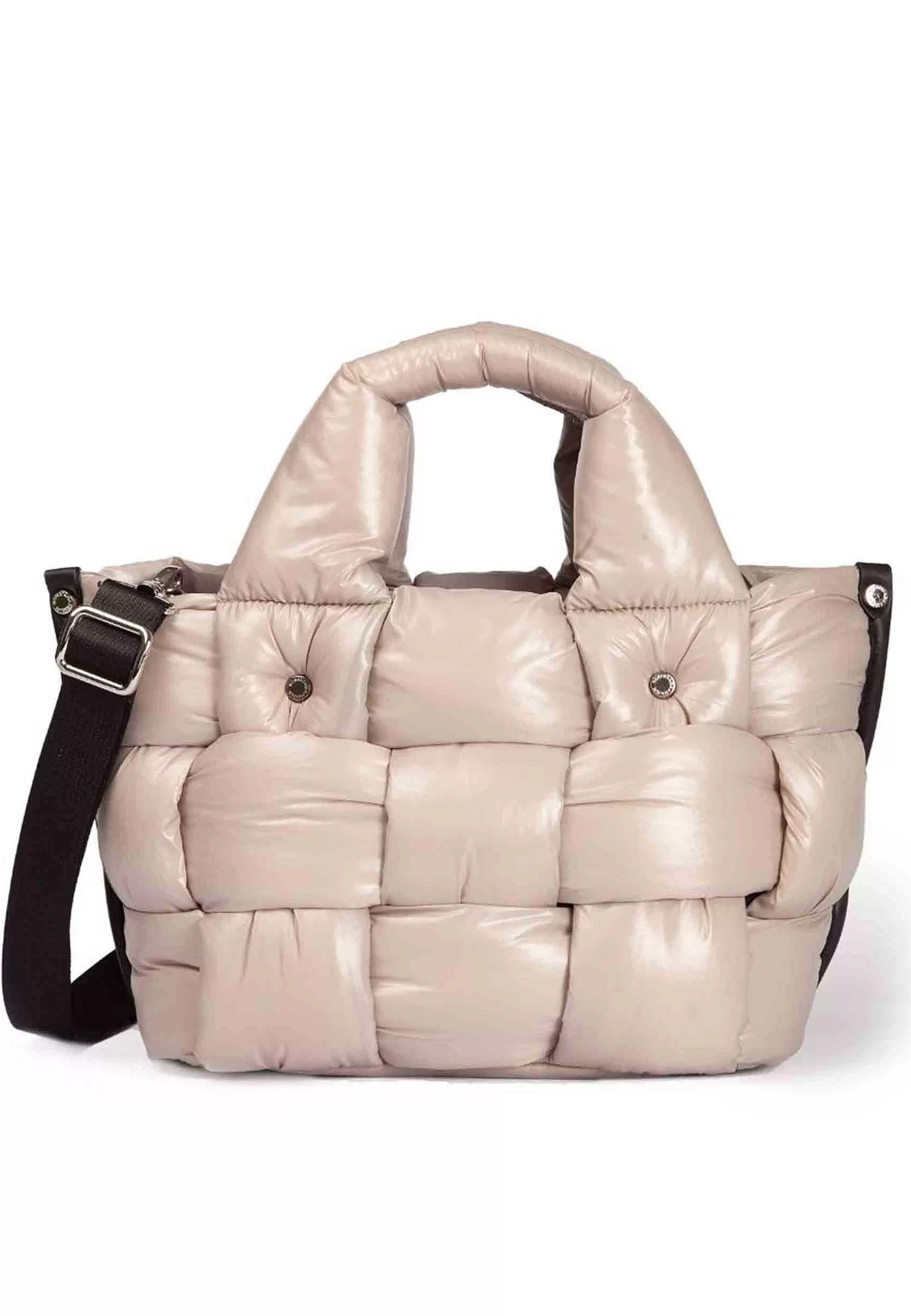 Borsa Shopping Donna In Tessuto Beige Intrecciato Imbottito E Soffice Con Tracolla In Tessuto*Roberta Gandolfi Online