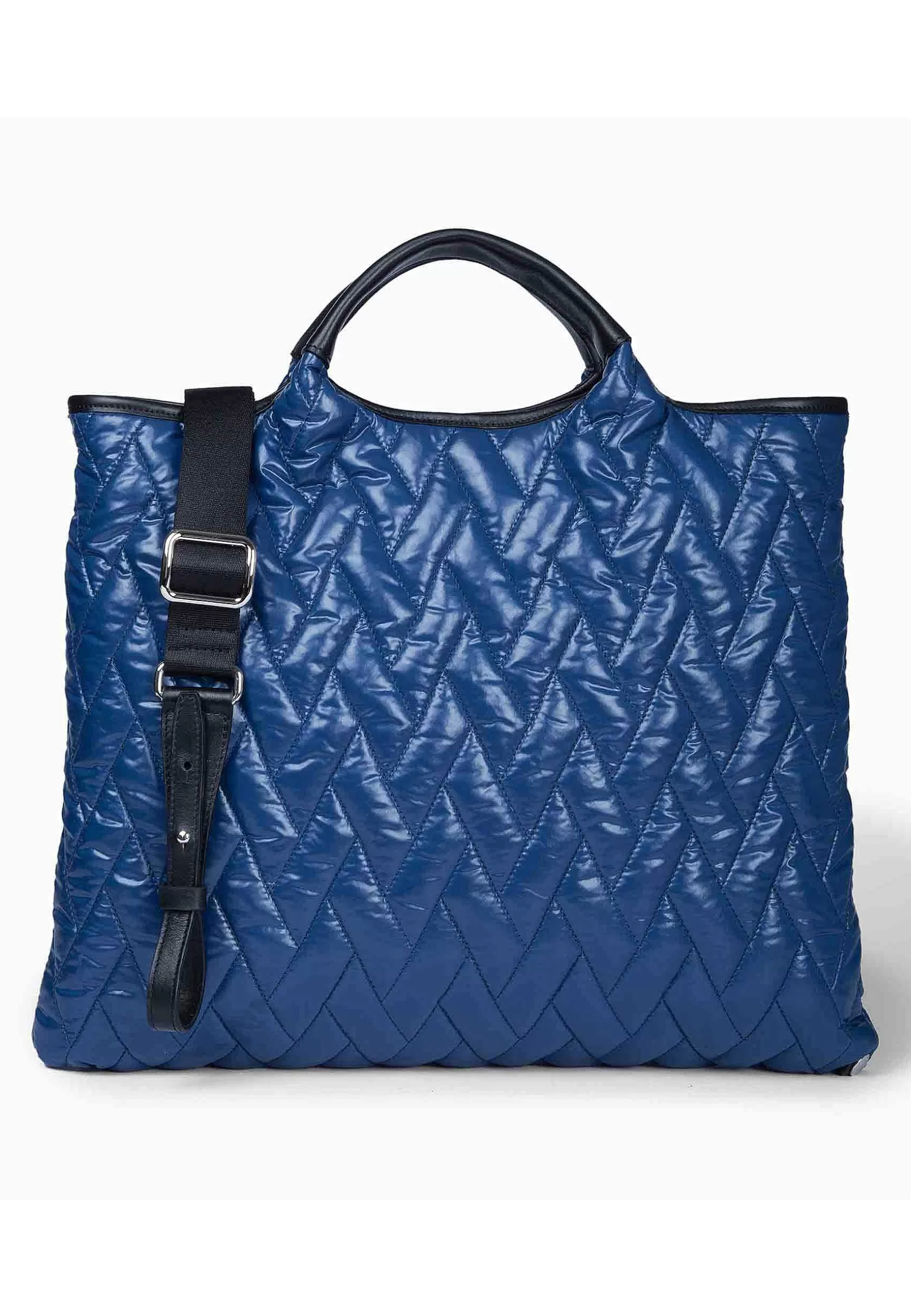Borsa Shopping Donna In Tessuto Imbottito Blu Con Tracolla In Tessuto E Doppi Manici*Roberta Gandolfi Sale