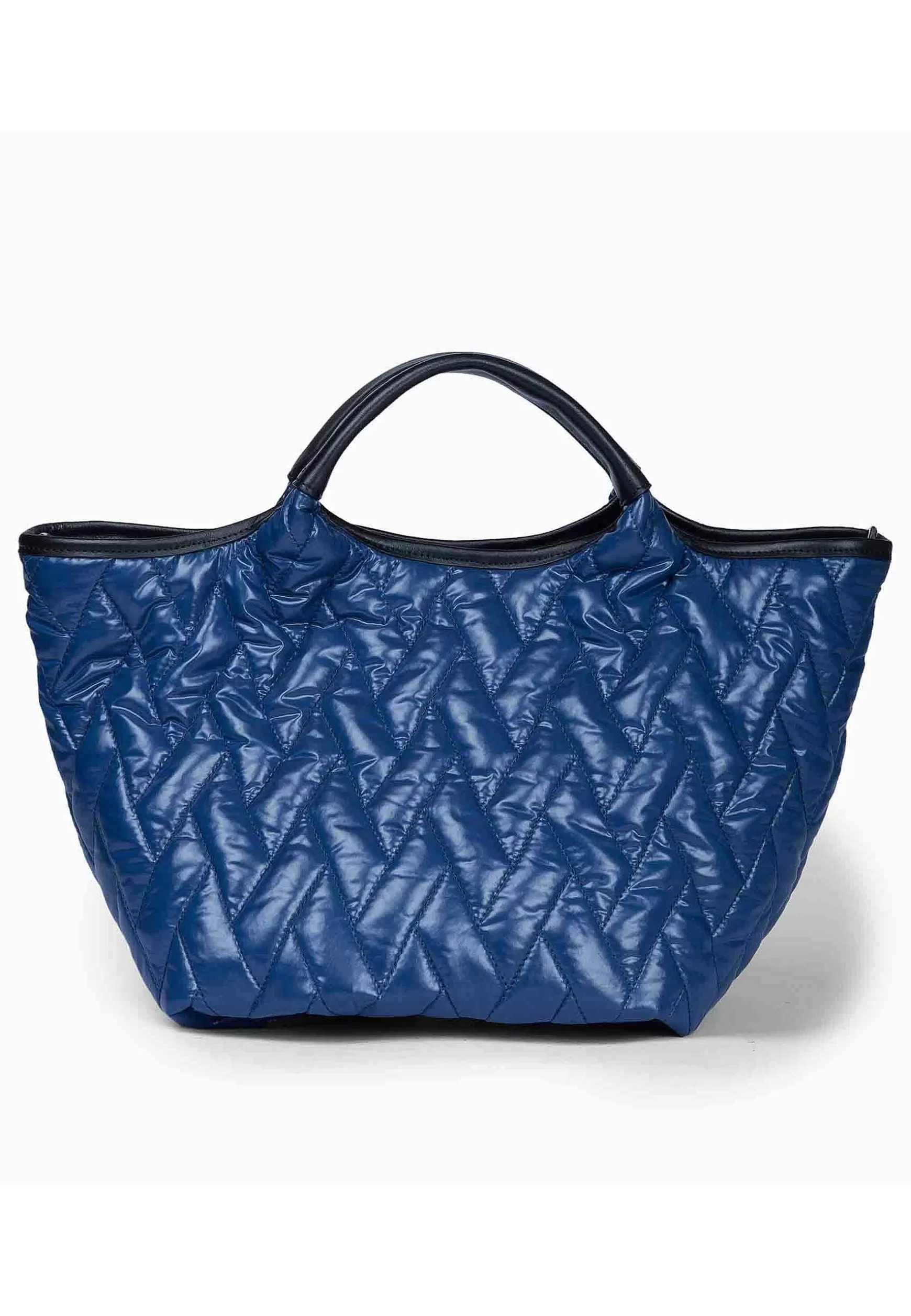 Borsa Shopping Donna In Tessuto Imbottito Blu Con Tracolla In Tessuto E Doppi Manici*Roberta Gandolfi Sale