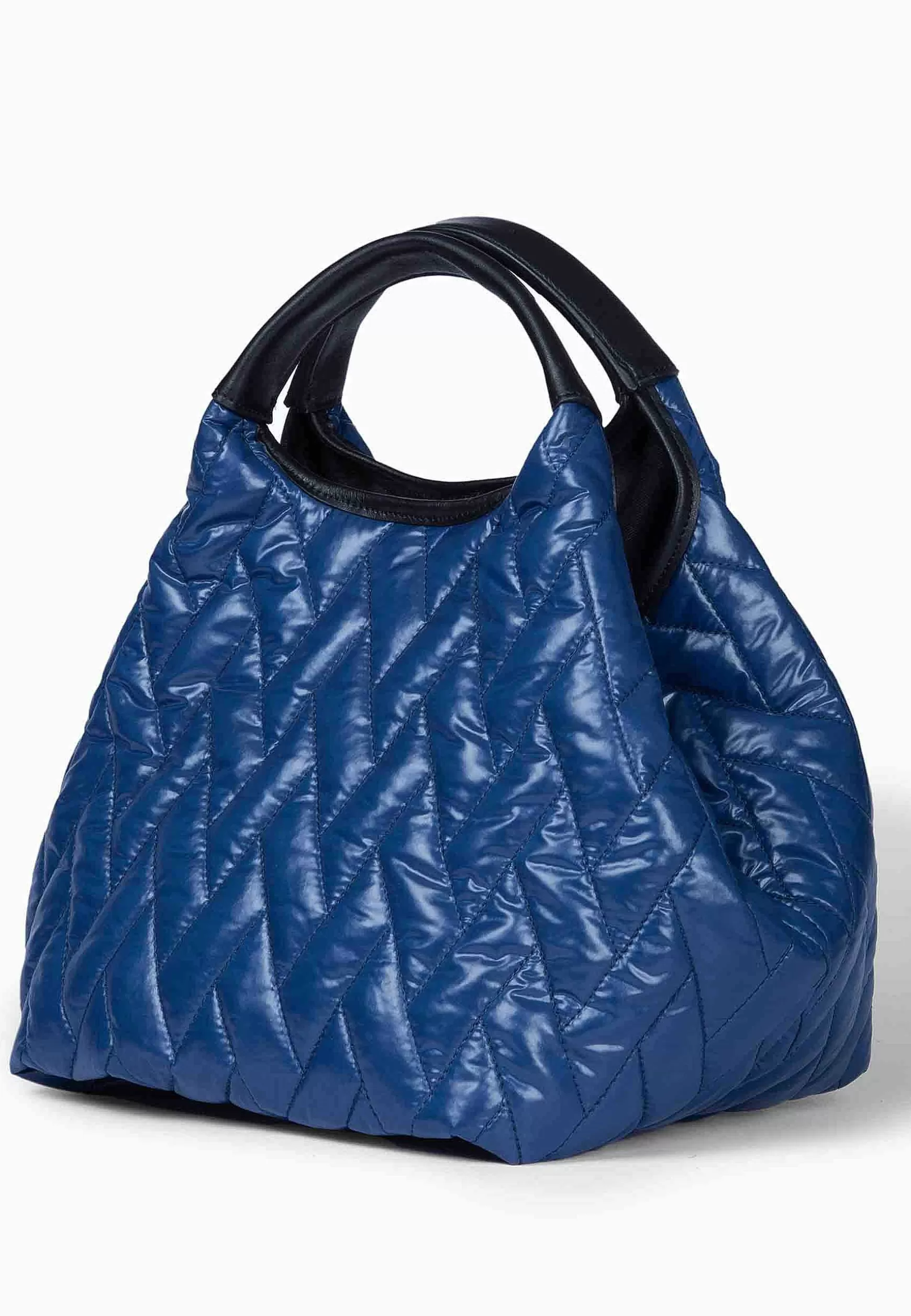 Borsa Shopping Donna In Tessuto Imbottito Blu Con Tracolla In Tessuto E Doppi Manici*Roberta Gandolfi Sale