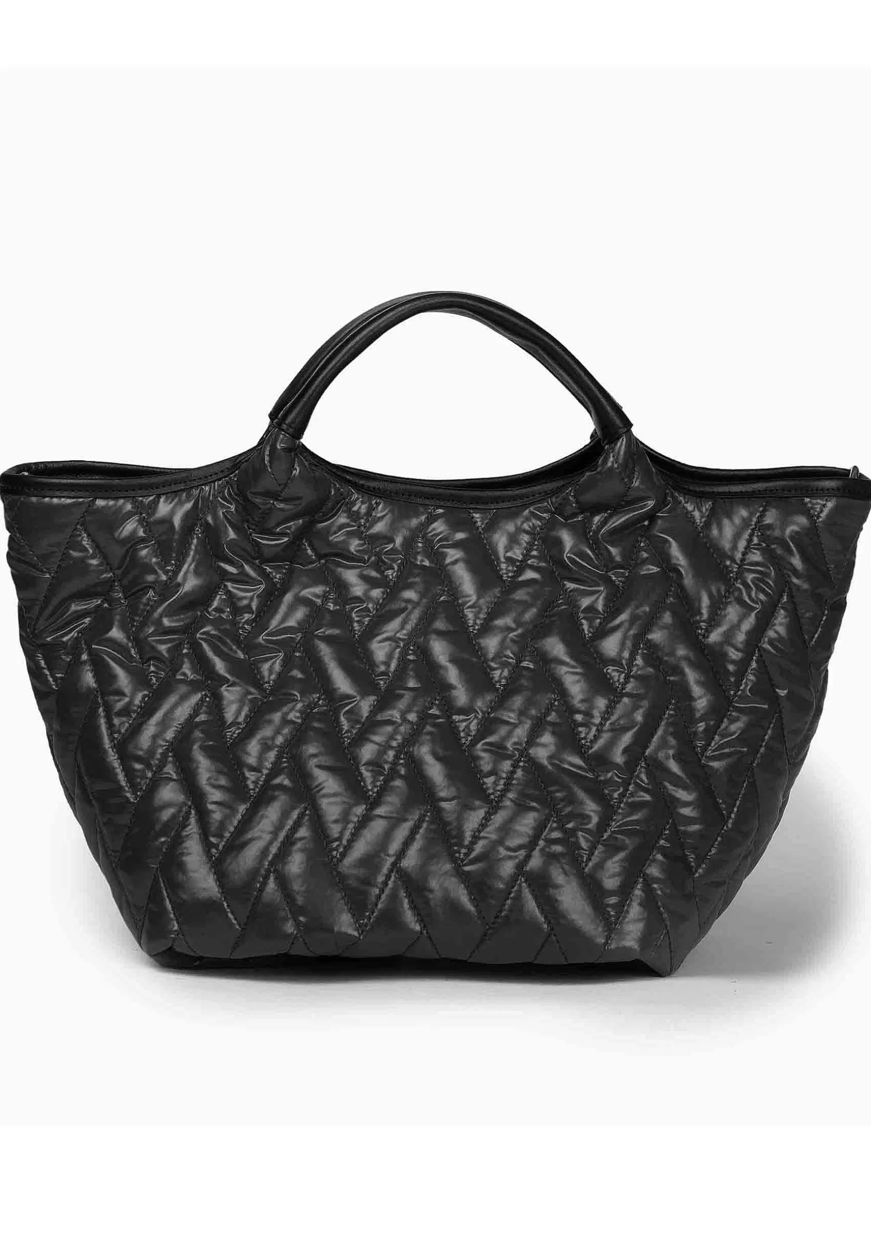 Borsa Shopping Donna In Tessuto Imbottito Nero Con Tracolla In Tessuto E Doppi Manici*Roberta Gandolfi Cheap