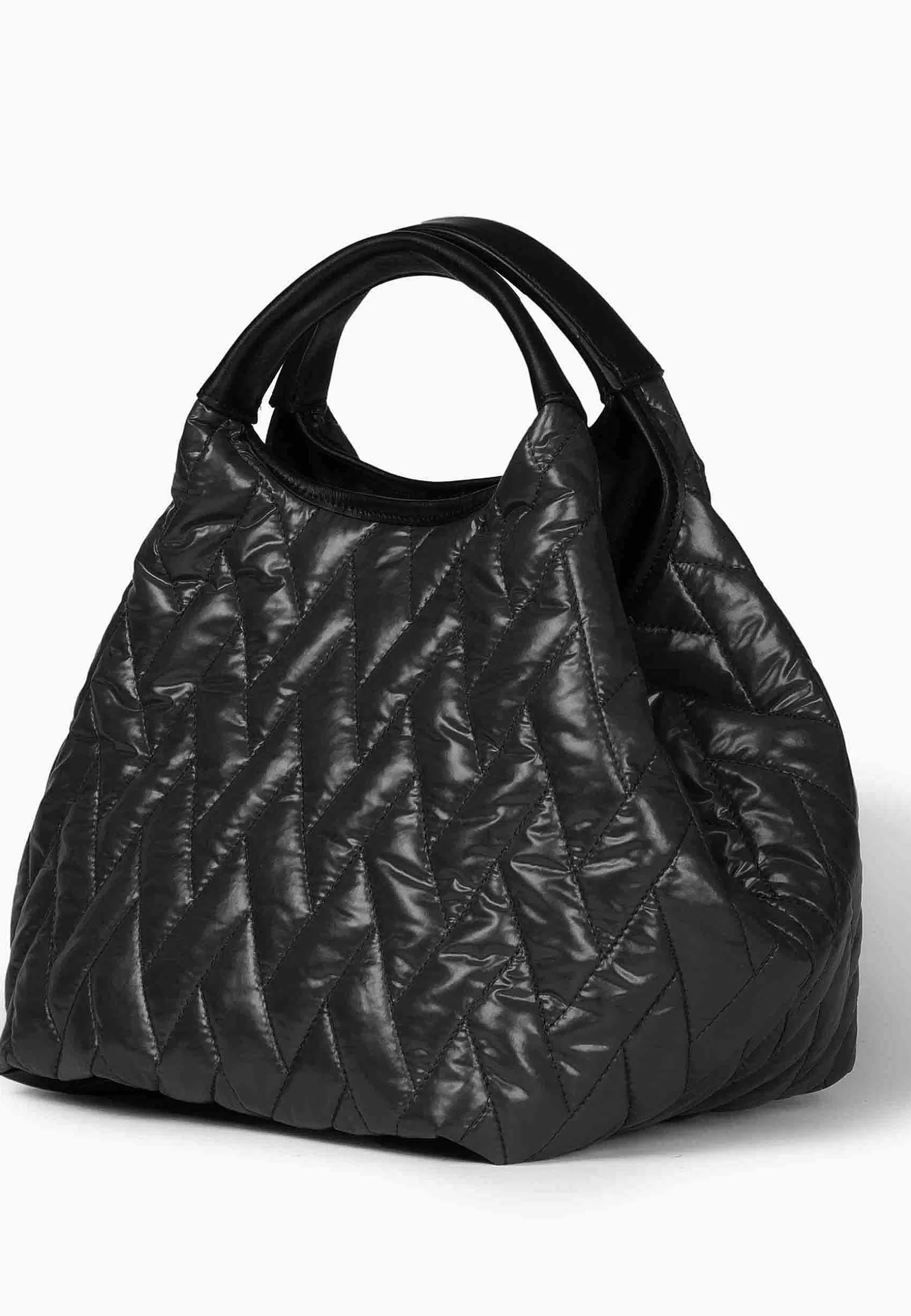 Borsa Shopping Donna In Tessuto Imbottito Nero Con Tracolla In Tessuto E Doppi Manici*Roberta Gandolfi Cheap