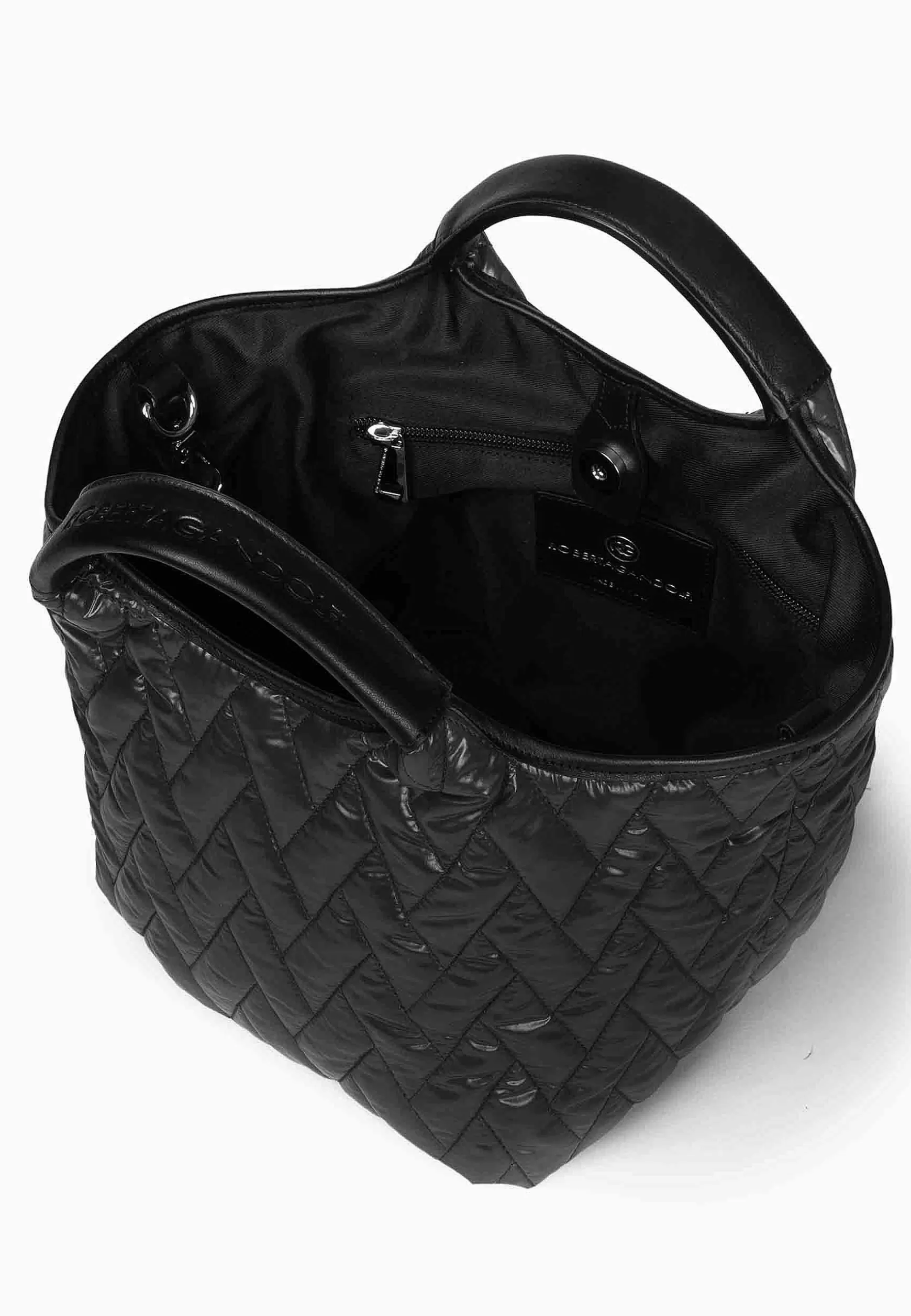 Borsa Shopping Donna In Tessuto Imbottito Nero Con Tracolla In Tessuto E Doppi Manici*Roberta Gandolfi Cheap