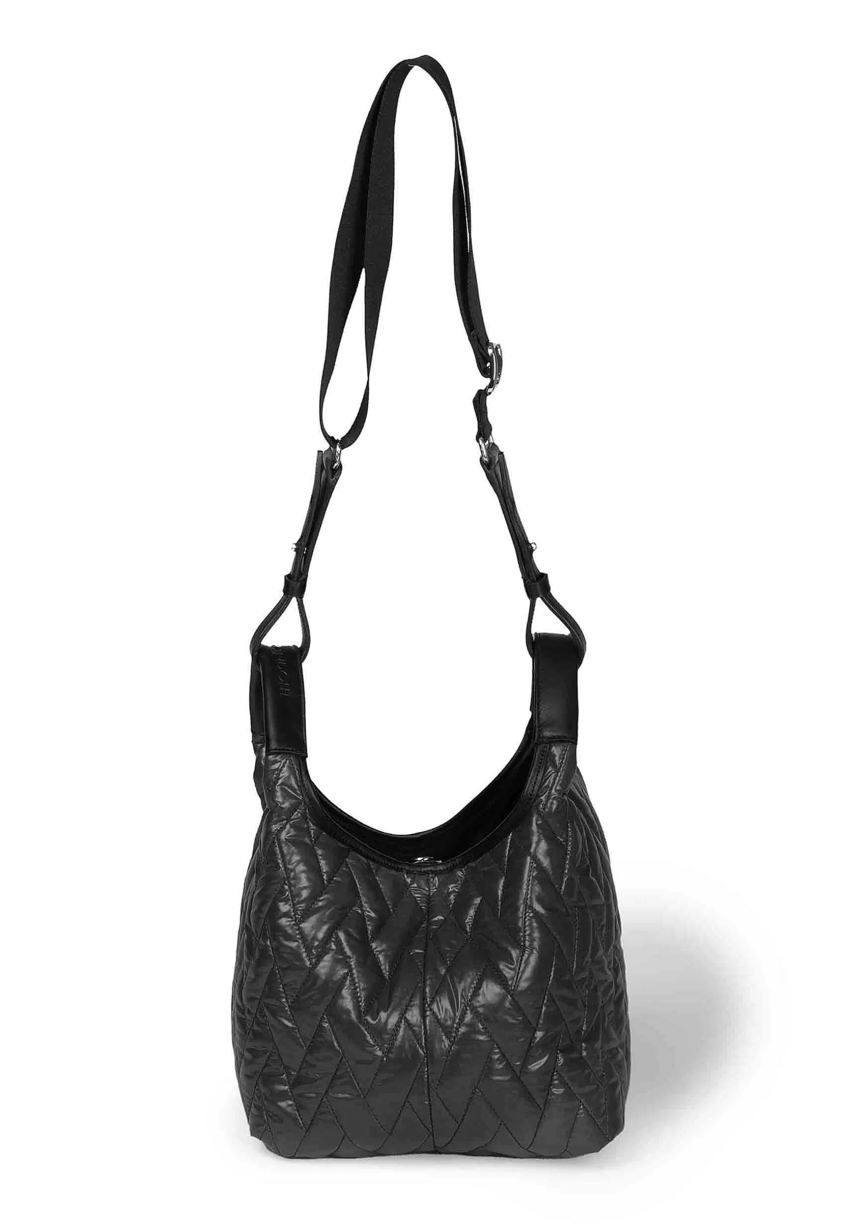 Borsa Shopping Donna In Tessuto Imbottito Nero Con Tracolla In Tessuto E Doppi Manici*Roberta Gandolfi Cheap