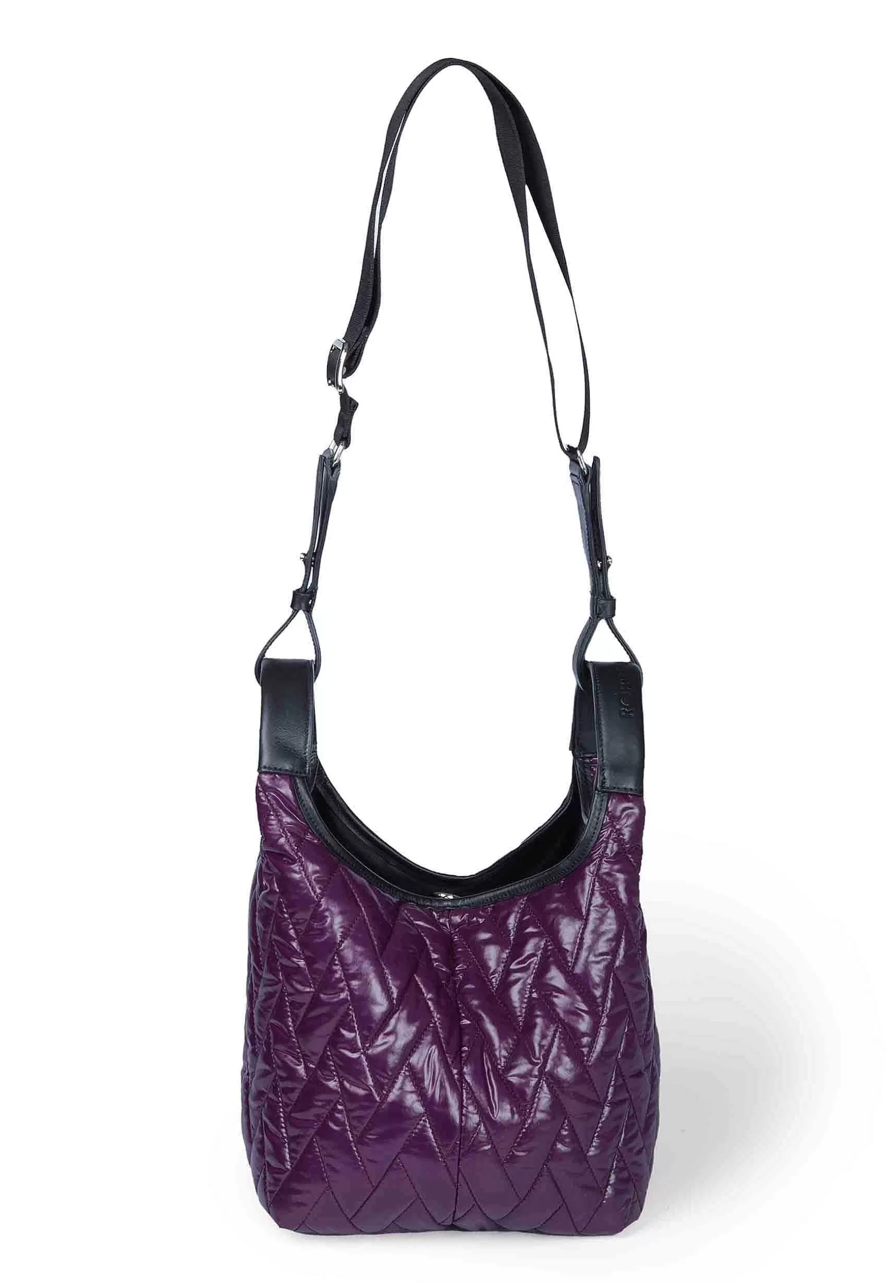 Borsa Shopping Donna In Tessuto Imbottito Viola Con Tracolla In Tessuto E Doppi Manici*Roberta Gandolfi Shop