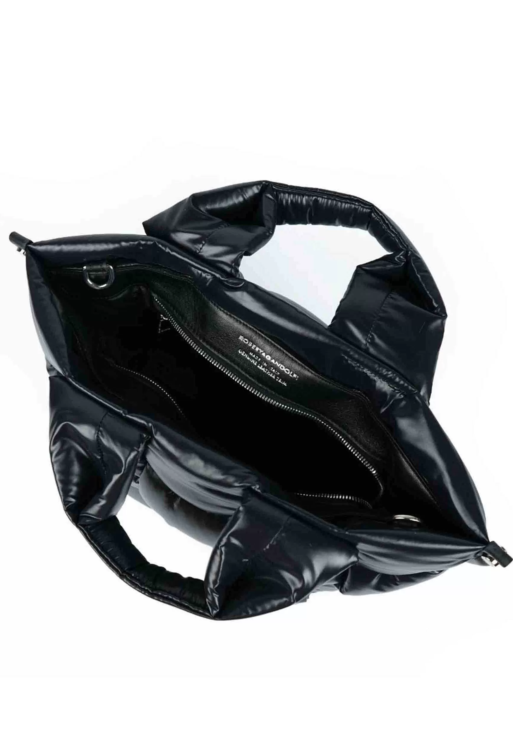 Borsa Shopping Donna In Tessuto Nero Intrecciato Imbottito E Soffice Con Tracolla In Tessuto*Roberta Gandolfi Best Sale