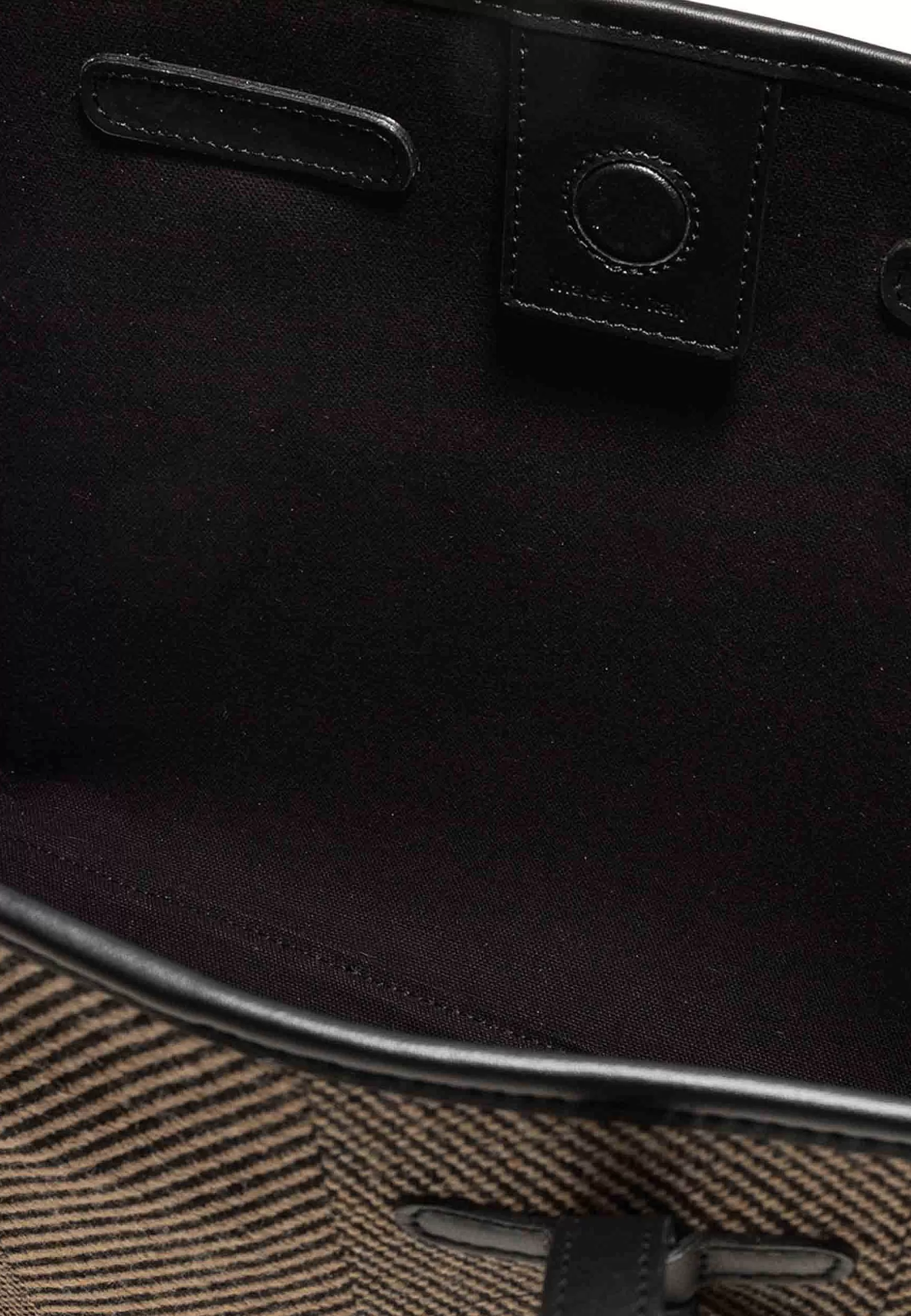 Borsa Shopping Donna In Tessuto Spigato Nero Con Doppi Manici In Pelle*Marcella Club Shop
