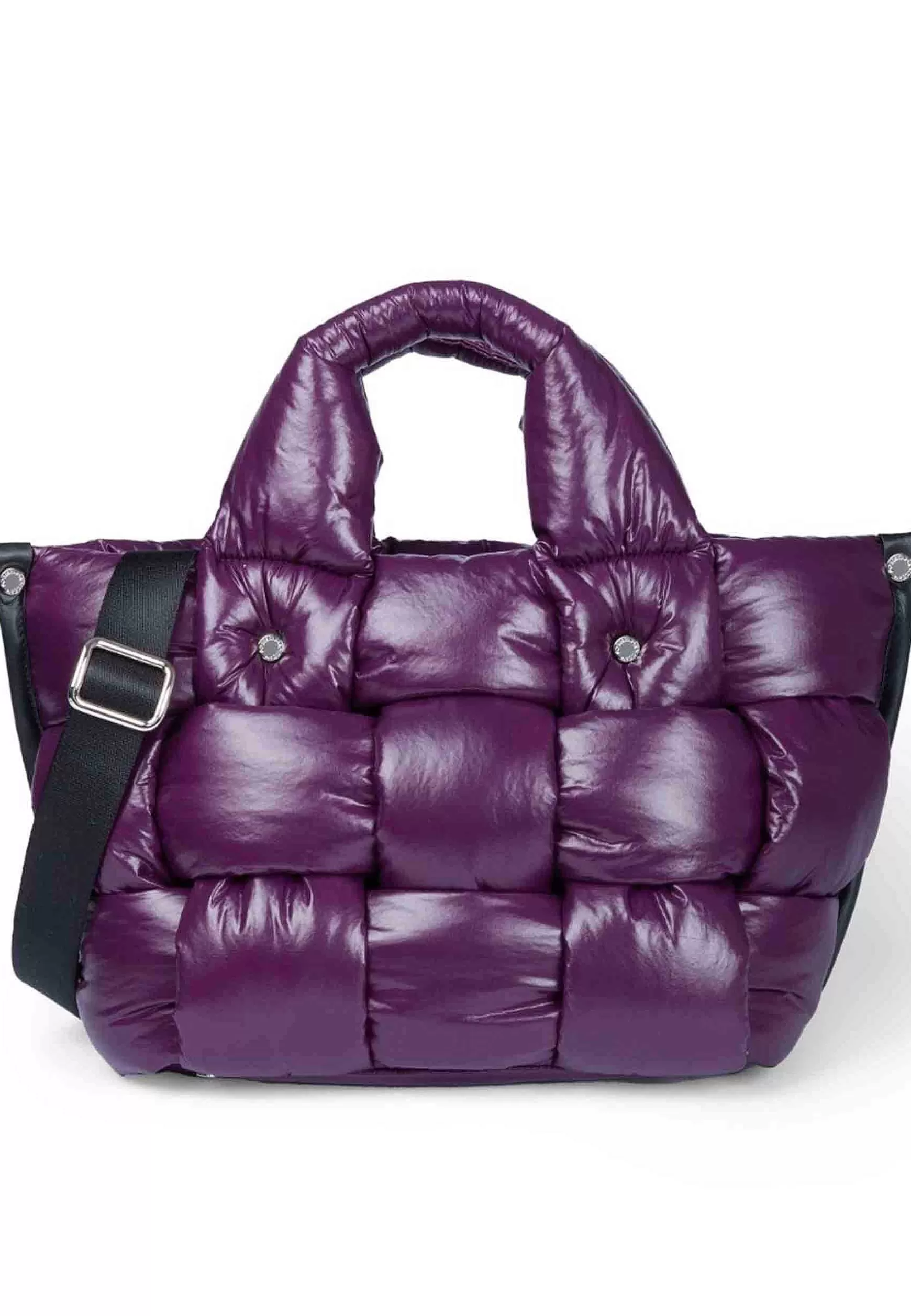 Borsa Shopping Donna In Tessuto Viola Intrecciato Imbottito E Soffice Con Tracolla In Tessuto*Roberta Gandolfi Hot