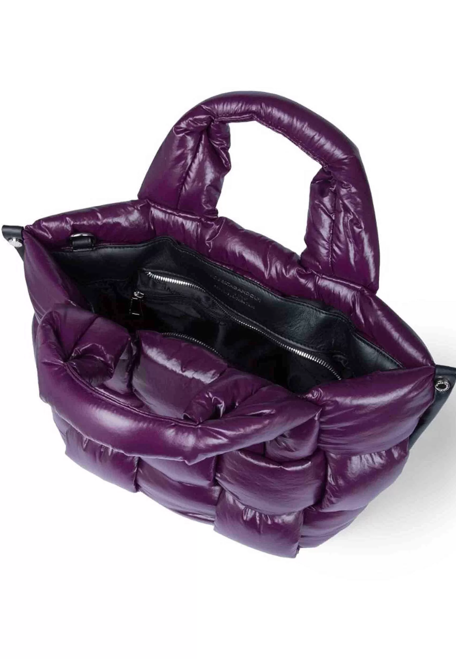 Borsa Shopping Donna In Tessuto Viola Intrecciato Imbottito E Soffice Con Tracolla In Tessuto*Roberta Gandolfi Hot