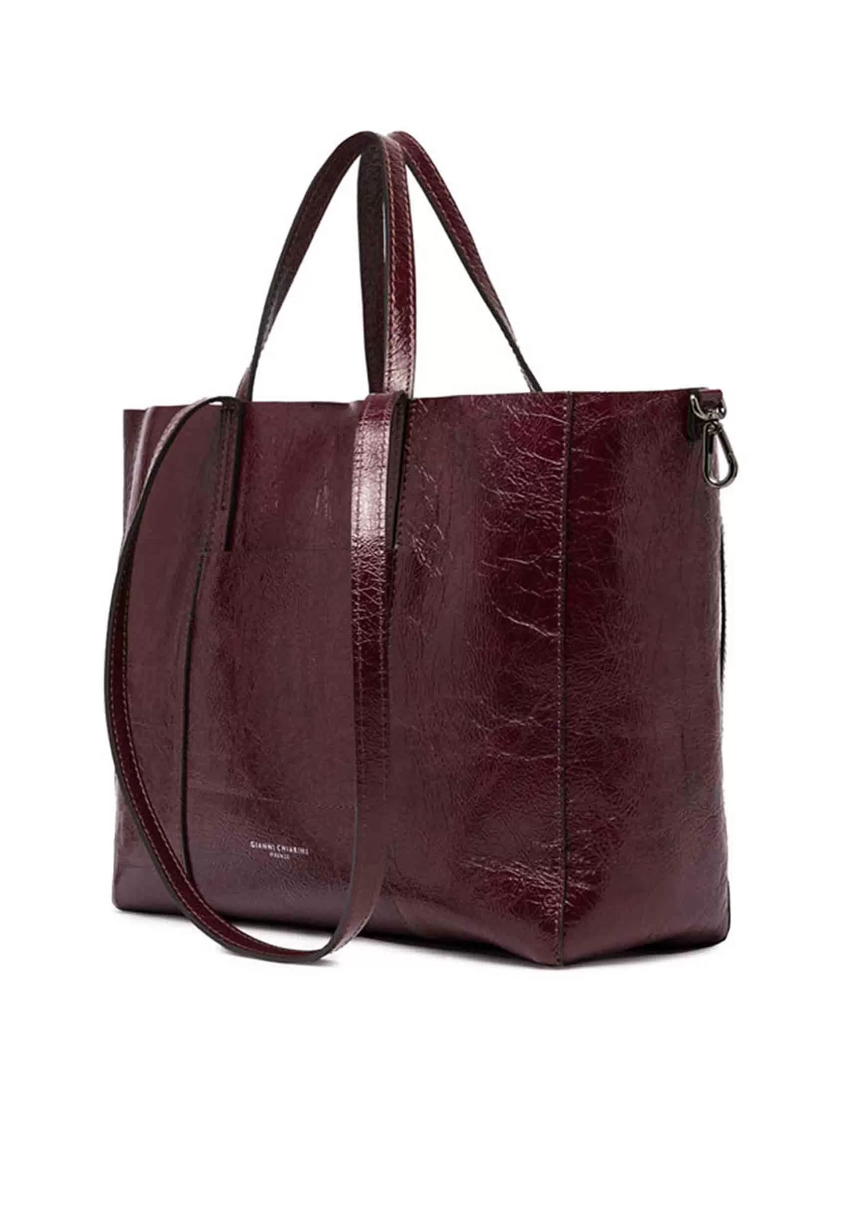 Borsa Shopping Donna Super Light In Naplack Rubino Con Doppi Manici*Gianni Chiarini Best
