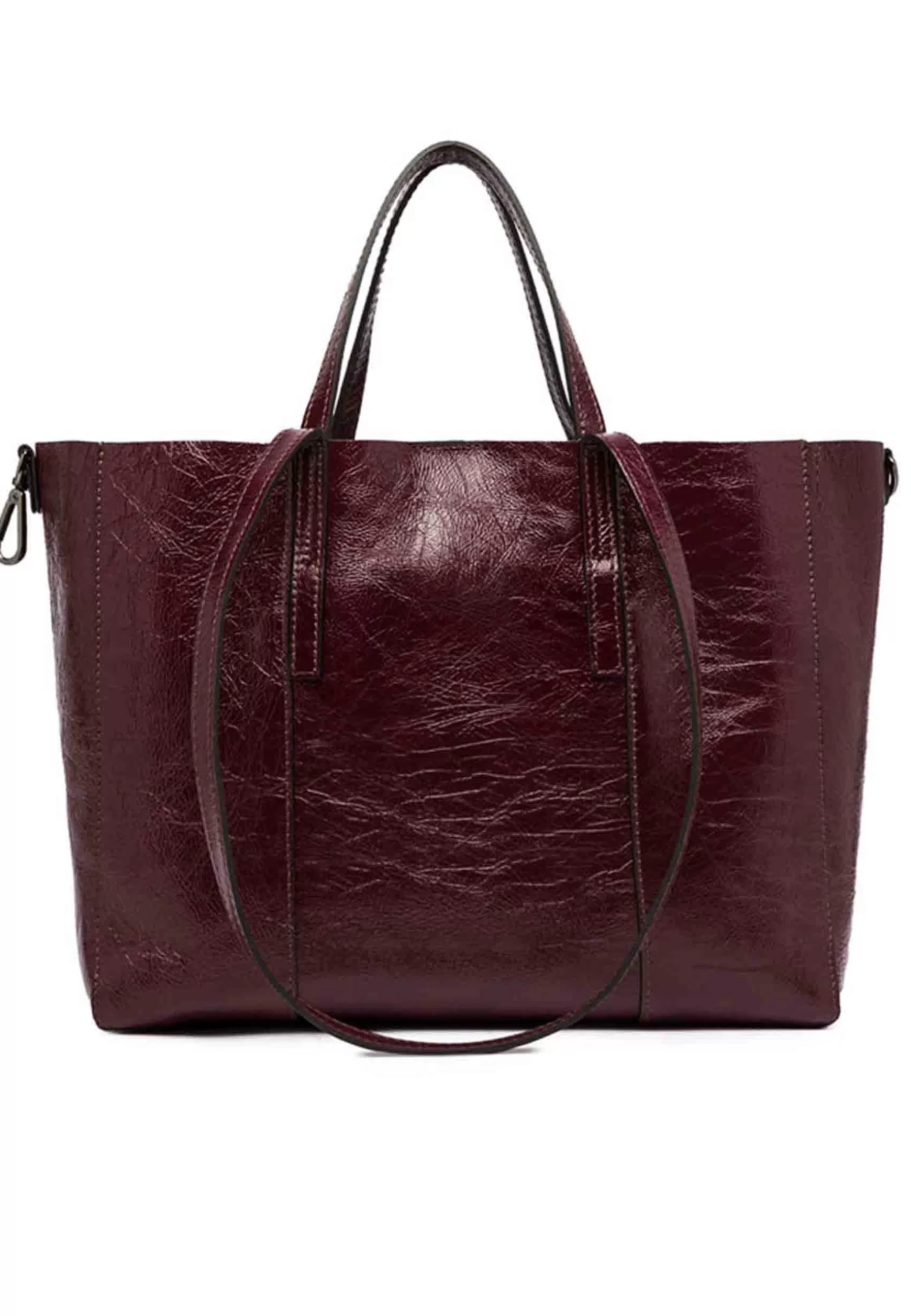 Borsa Shopping Donna Super Light In Naplack Rubino Con Doppi Manici*Gianni Chiarini Best