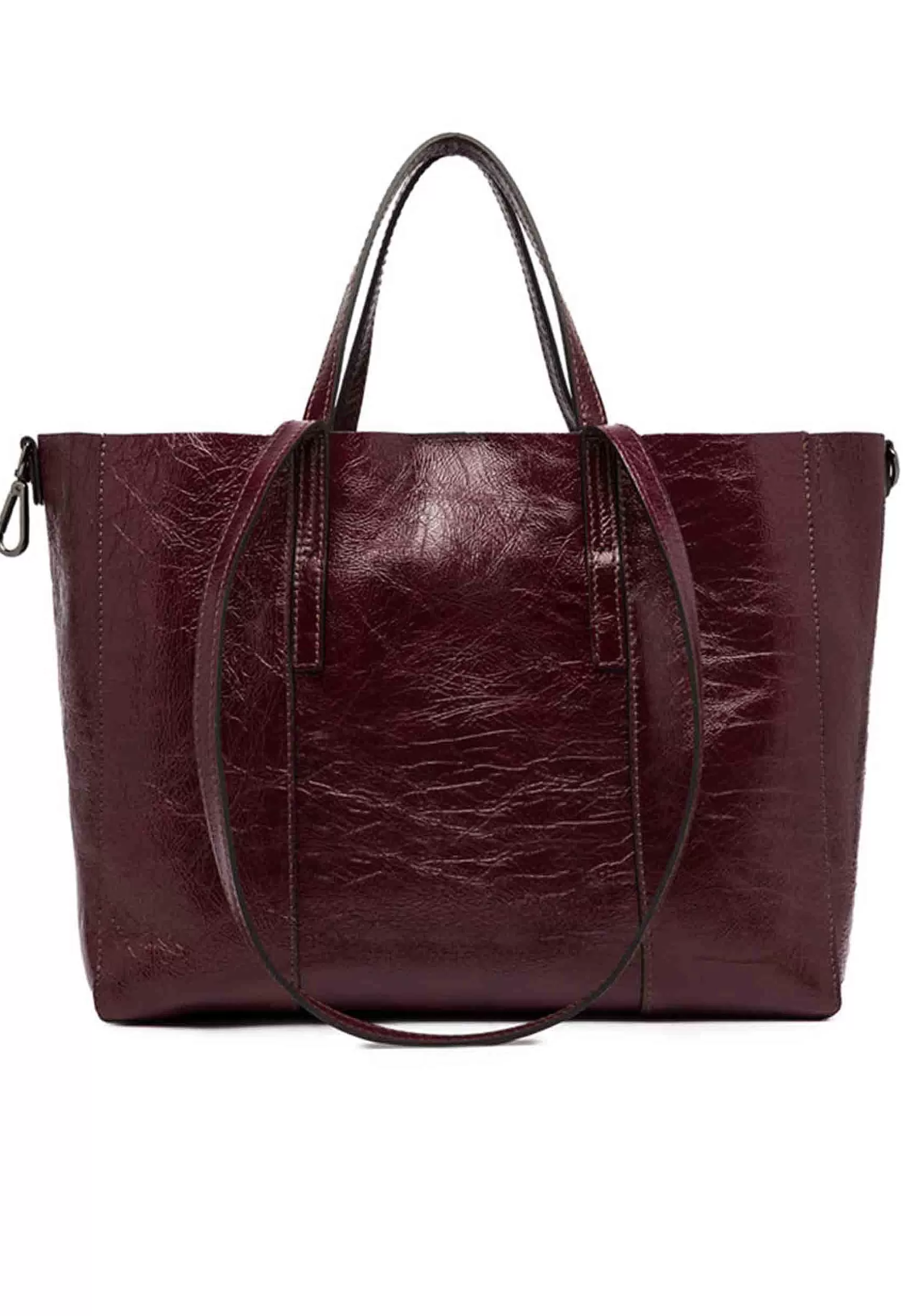 Borsa Shopping Donna Super Light In Naplack Rubino Con Doppi Manici*Gianni Chiarini Best