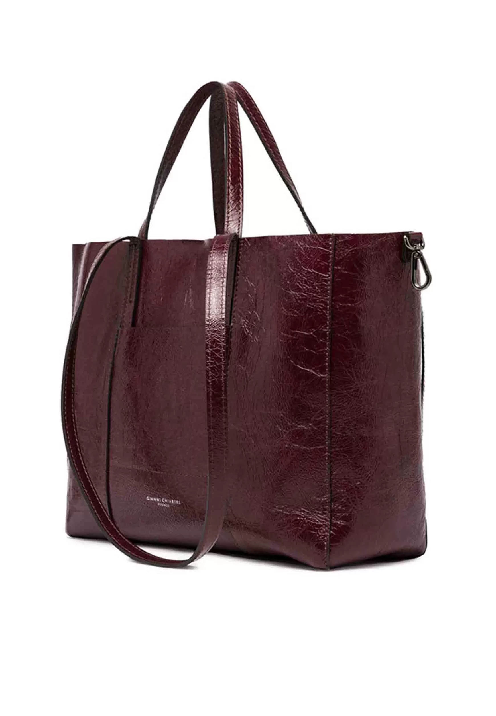 Borsa Shopping Donna Super Light In Naplack Rubino Con Doppi Manici*Gianni Chiarini Best