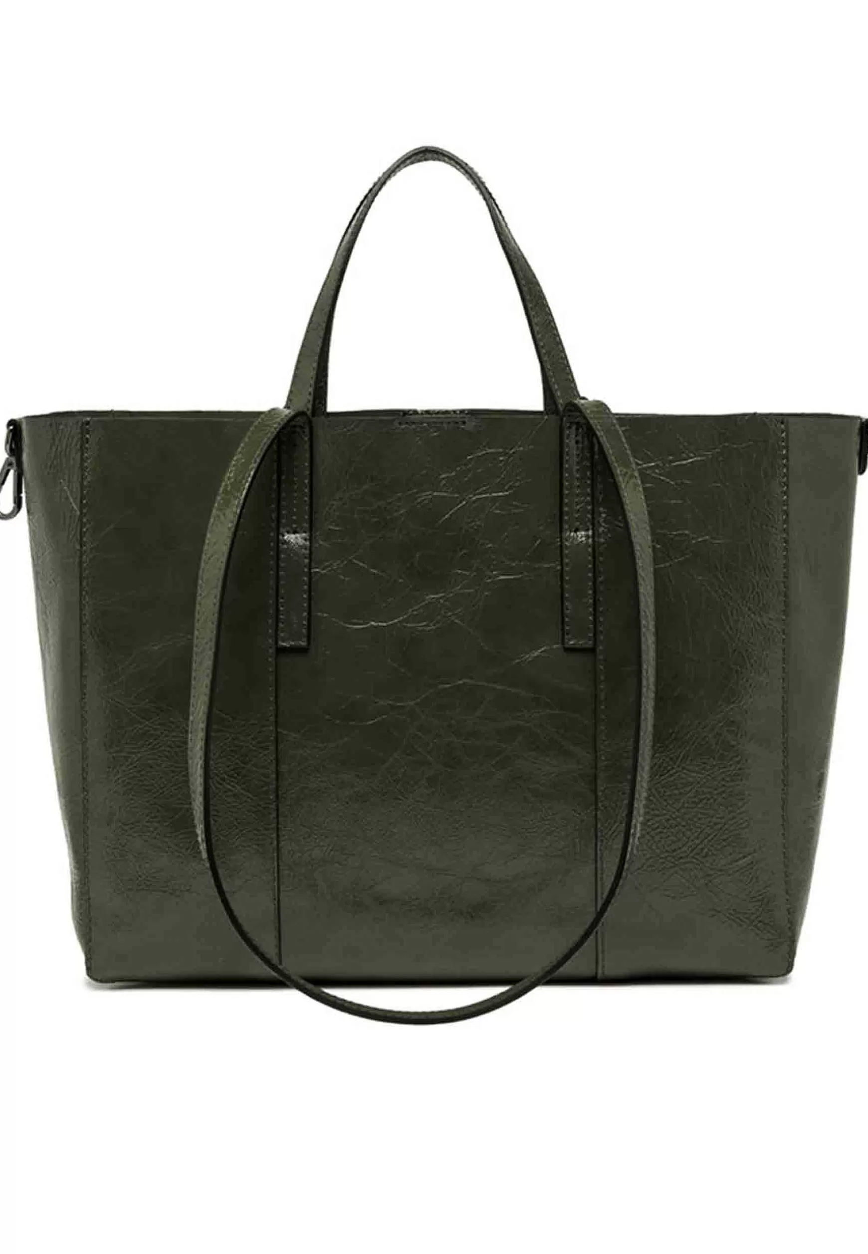Borsa Shopping Donna Super Light In Naplack Verde Con Doppi Manici*Gianni Chiarini Outlet