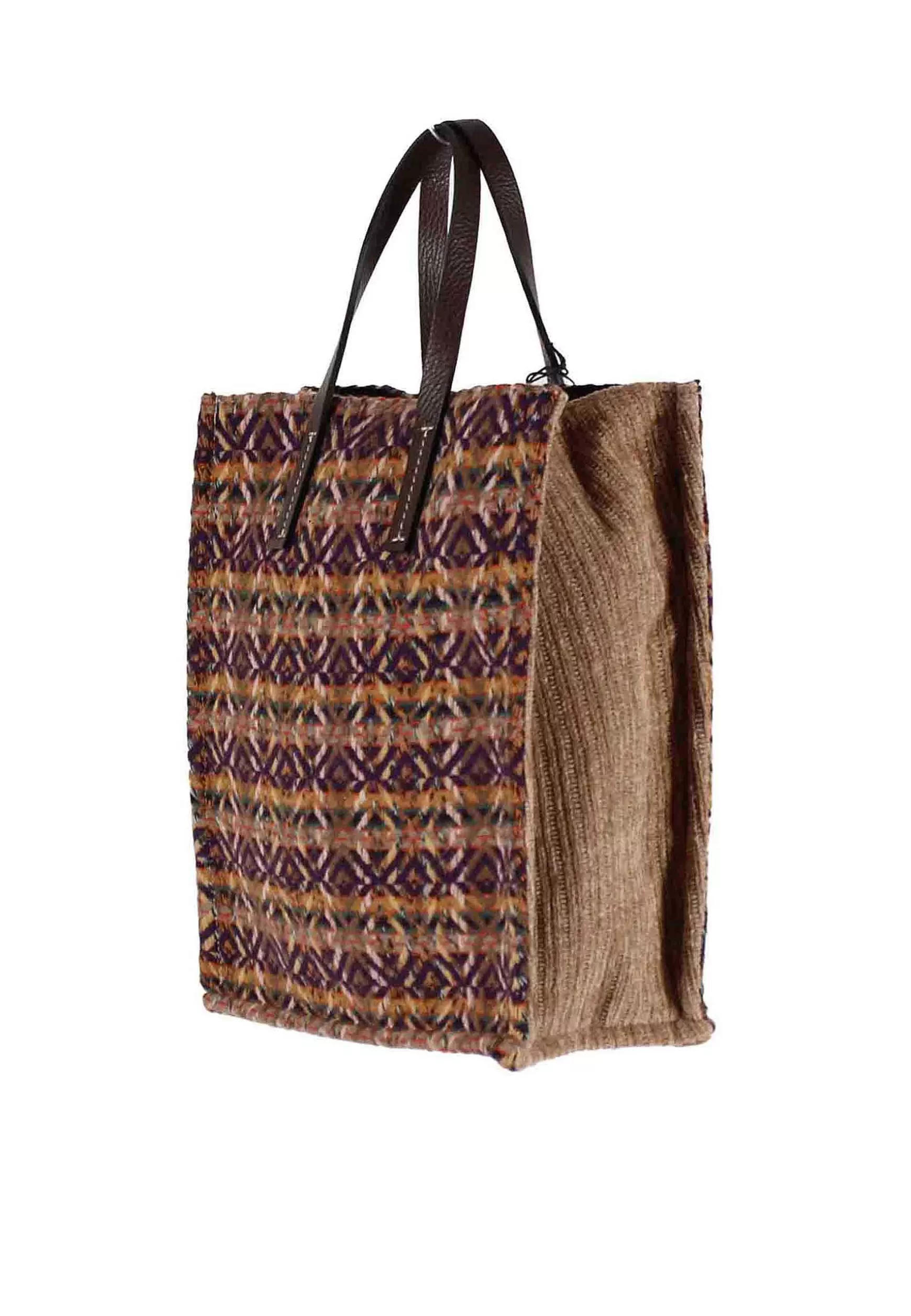 Borse Donna A Mano In Lana Taupe A Fantasia*Kassiopea Flash Sale