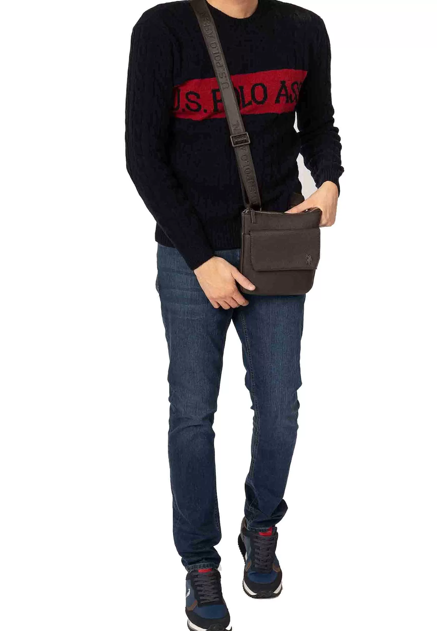 Borsello A Tracolla Uomo In Eco Pelle Testa Di Moro Seattle*U.S. Polo Assn Online
