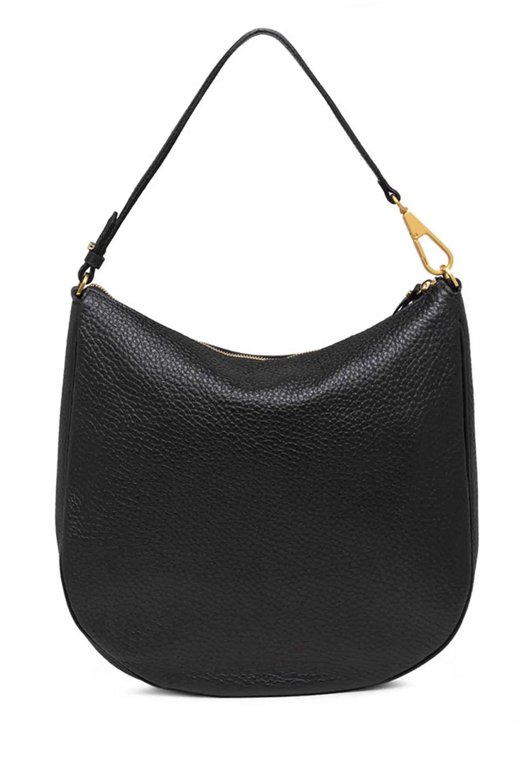 Bosa A Spalla Maxi Brooke In Pelle Nera Con Gancio Laterale Oro*Gianni Chiarini Clearance