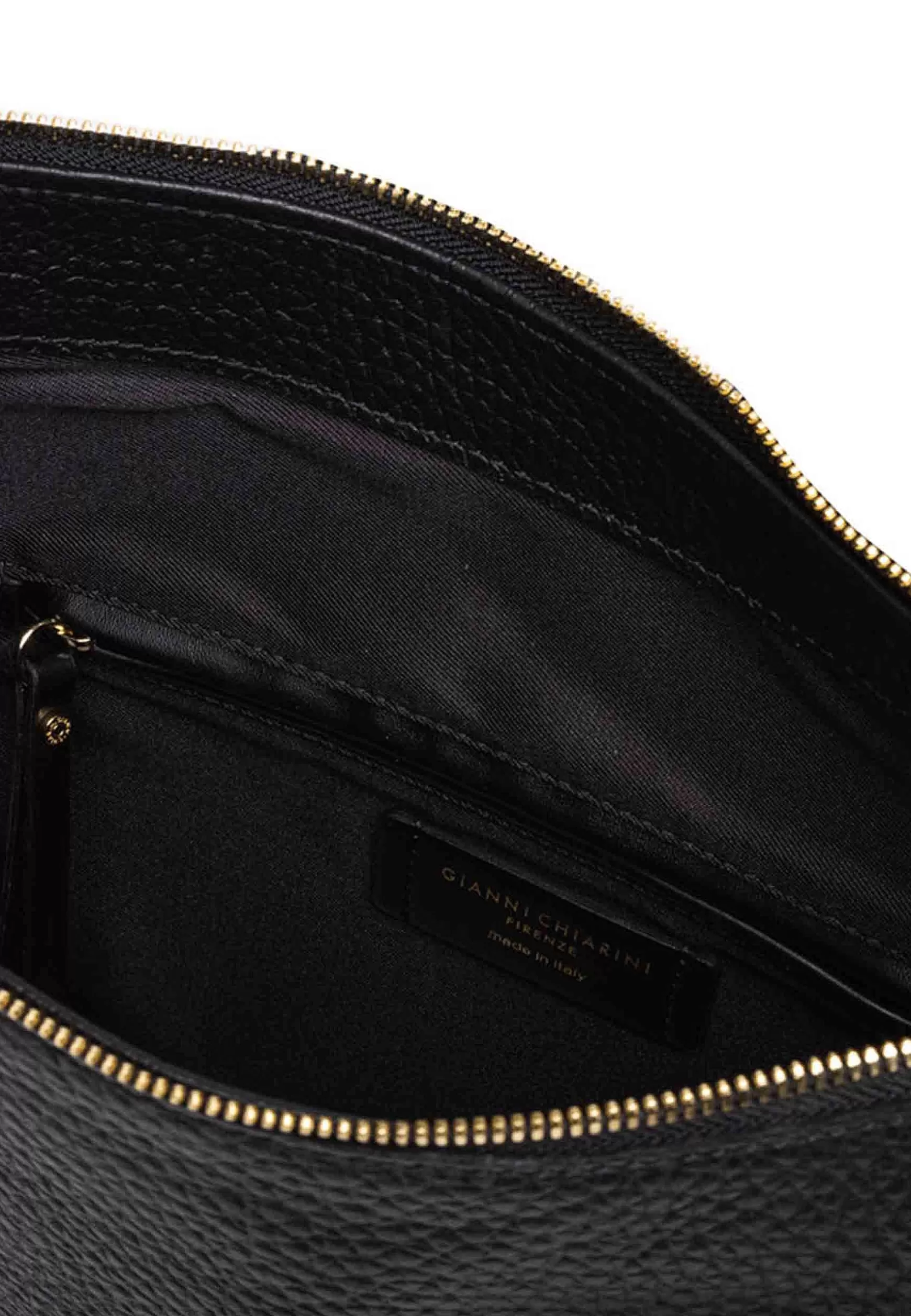 Bosa A Spalla Maxi Brooke In Pelle Nera Con Gancio Laterale Oro*Gianni Chiarini Clearance