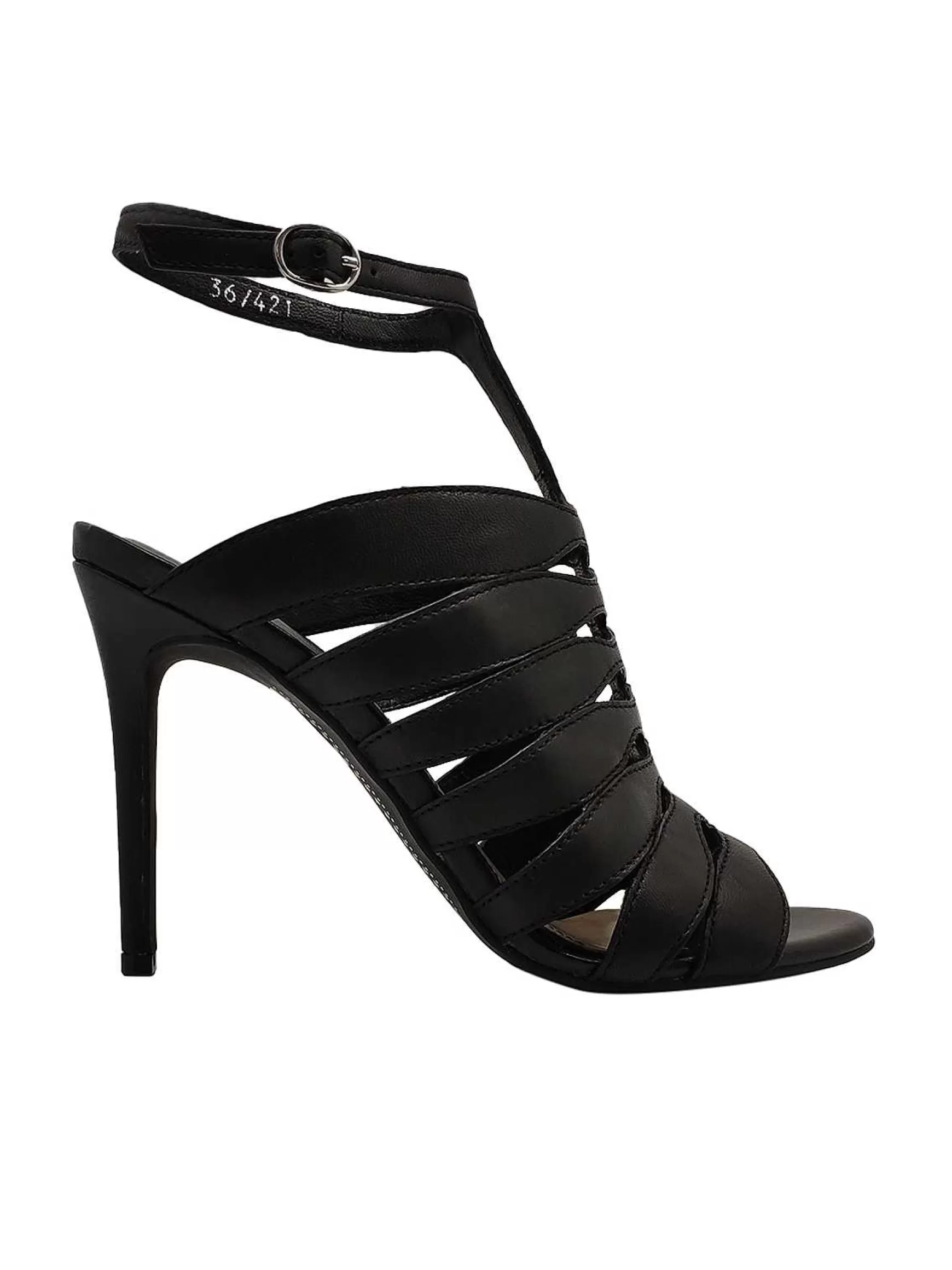 Calazature Donna Sandali In Pelle Nera Con Cinturino Alla Caviglia E Tacco Alto*Bruno Premi Best