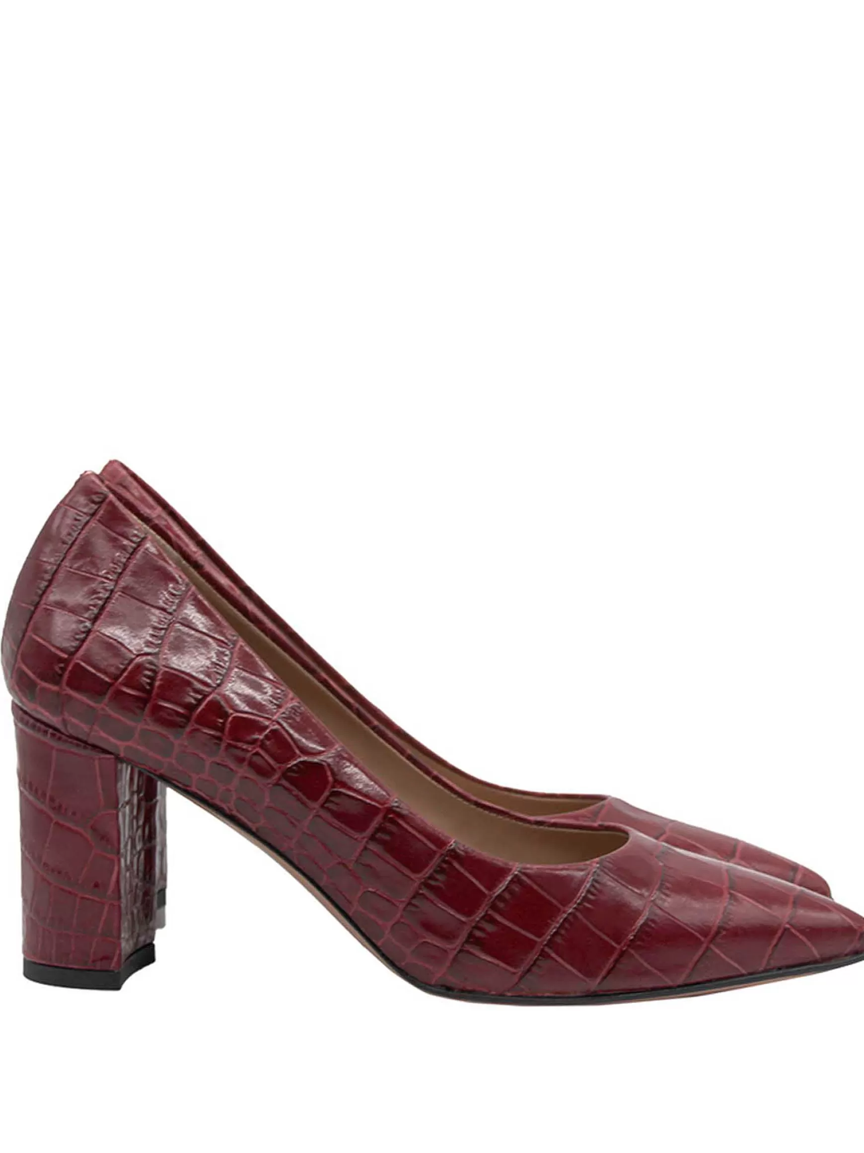 Calzature Donna Decollete In Pelle Stampata Cocco Di Colore Rosso Tacco Alto*Fru Online