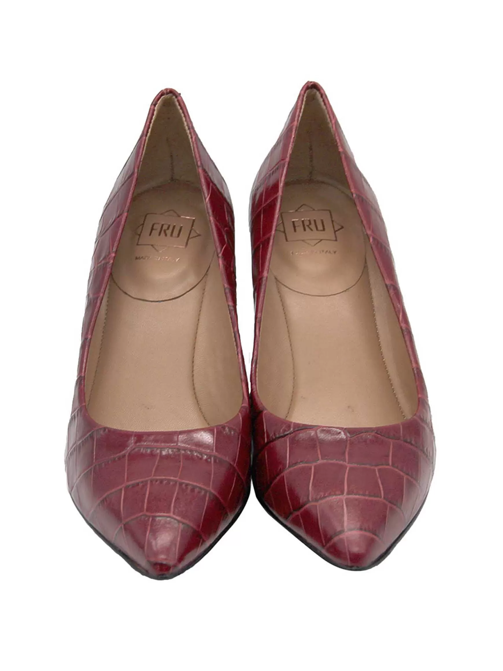 Calzature Donna Decollete In Pelle Stampata Cocco Di Colore Rosso Tacco Alto*Fru Online
