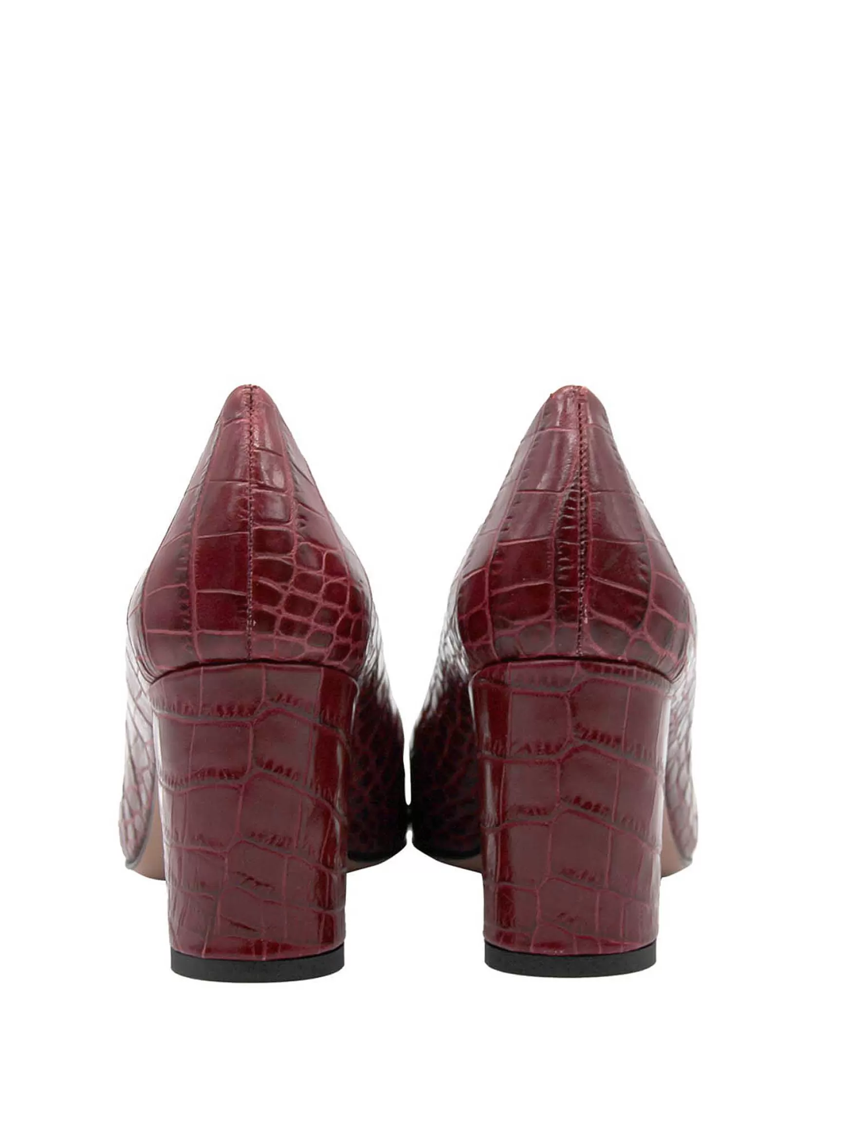 Calzature Donna Decollete In Pelle Stampata Cocco Di Colore Rosso Tacco Alto*Fru Online