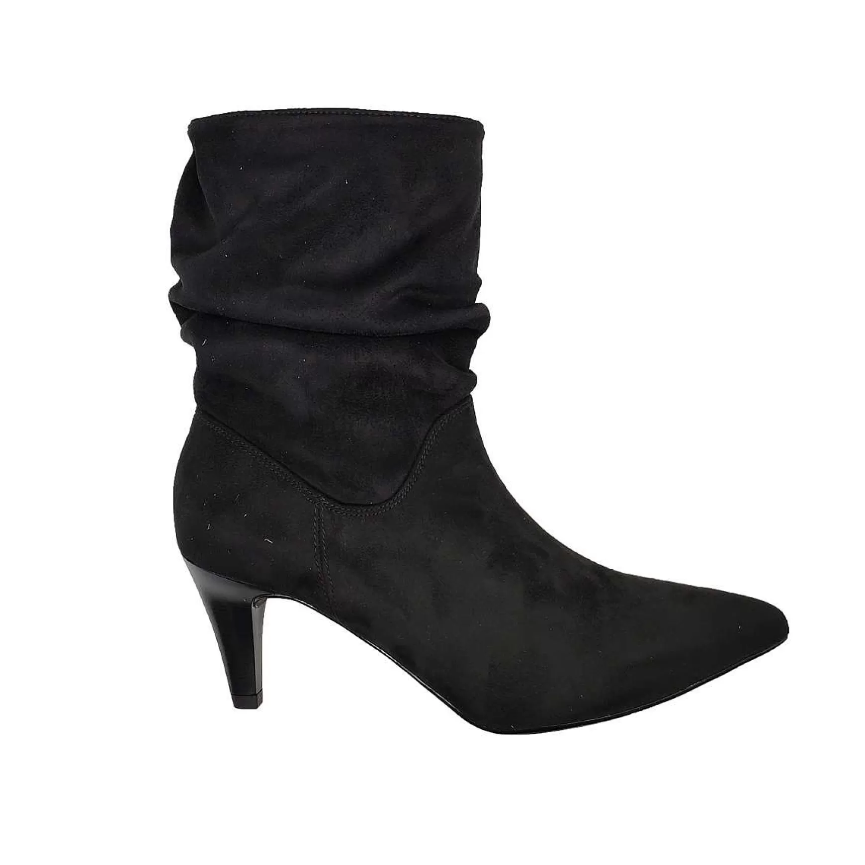 Calzature Donna Stivaletti Arricciati In Camoscio Nero Con Tacci Alto*Unisa Online