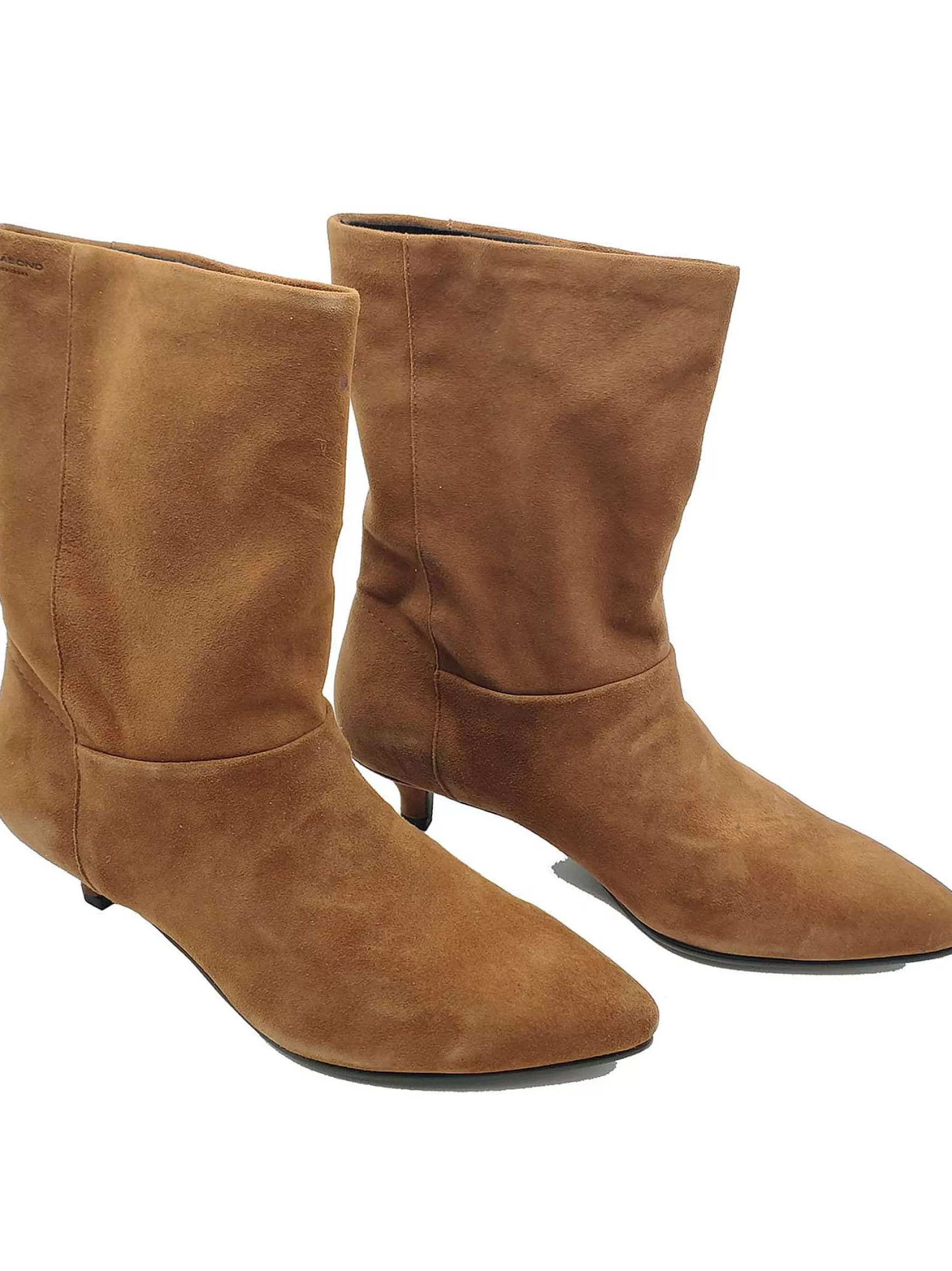 Calzature Donna Stivaletti In Camoscio Cuoio A Tubo Con Punta A Punta*Vagabond Flash Sale