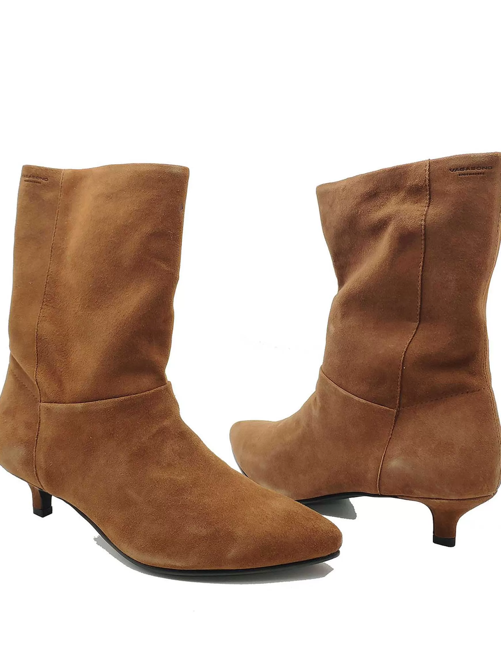 Calzature Donna Stivaletti In Camoscio Cuoio A Tubo Con Punta A Punta*Vagabond Flash Sale