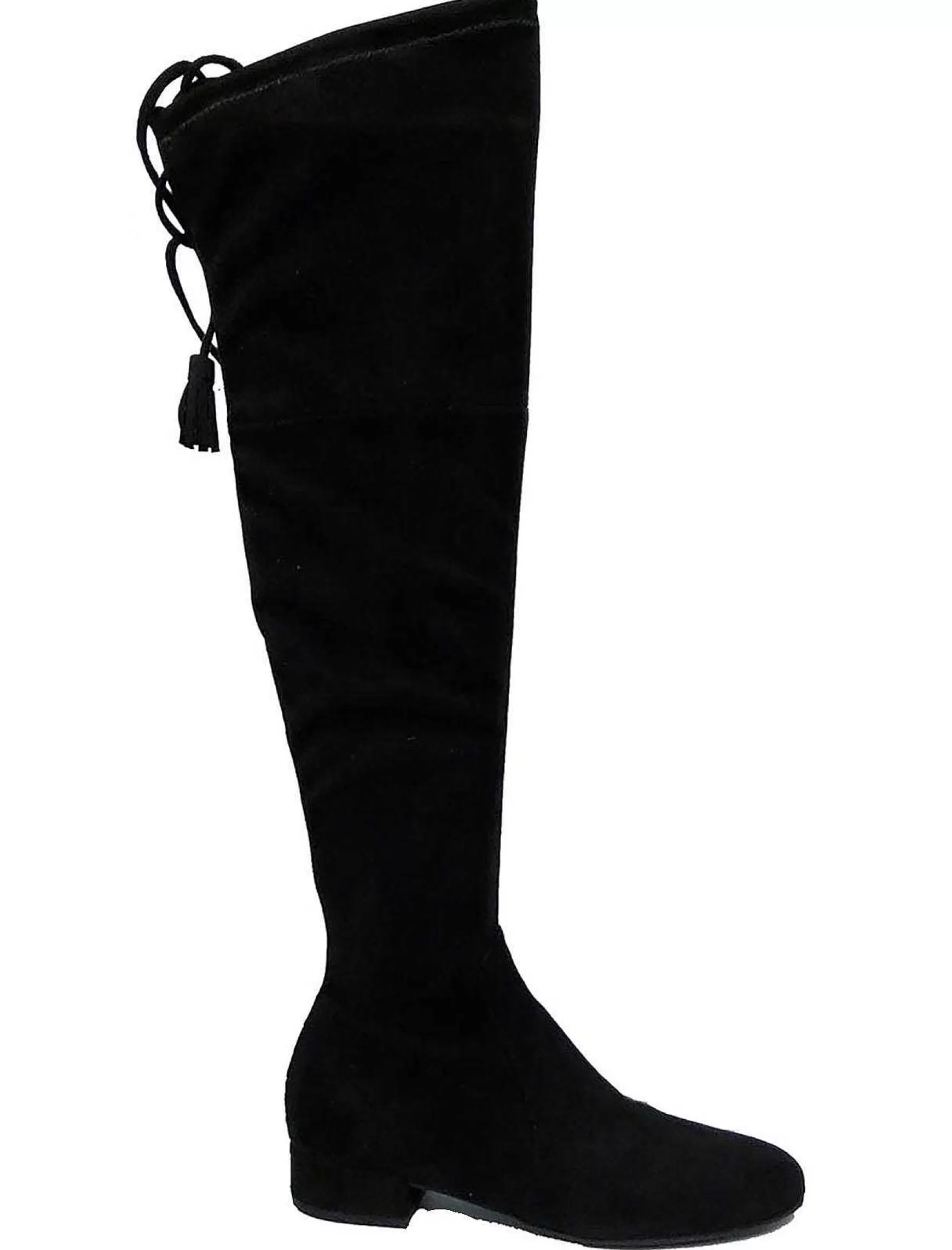 Calzature Donna Stivali Donna In Camoscio Nero Alto Sulla Gamba Con Lacci Posteriori*Bruno Premi Online