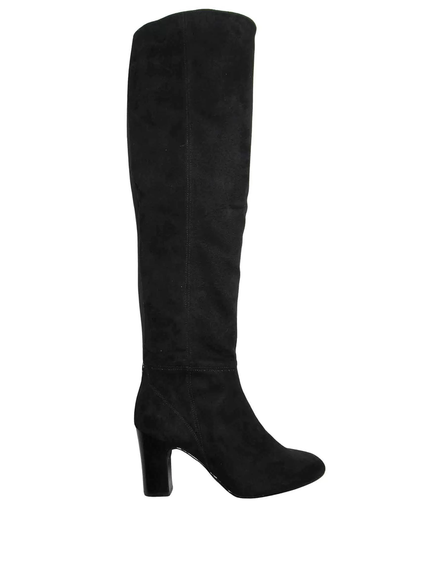 Calzature Donna Stivali Sopra Al Ginocchio Urica In Eco-Camoscio Nero Con Tacco Alto E Gambale Alto*Unisa Clearance