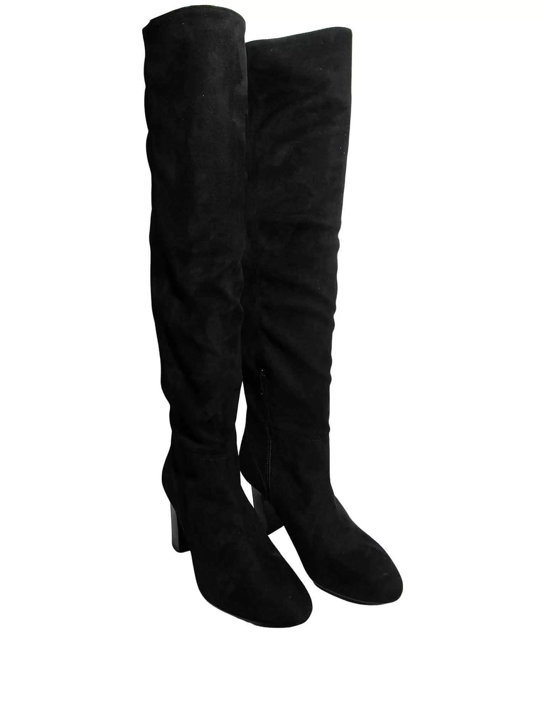 Calzature Donna Stivali Sopra Al Ginocchio Urica In Eco-Camoscio Nero Con Tacco Alto E Gambale Alto*Unisa Clearance