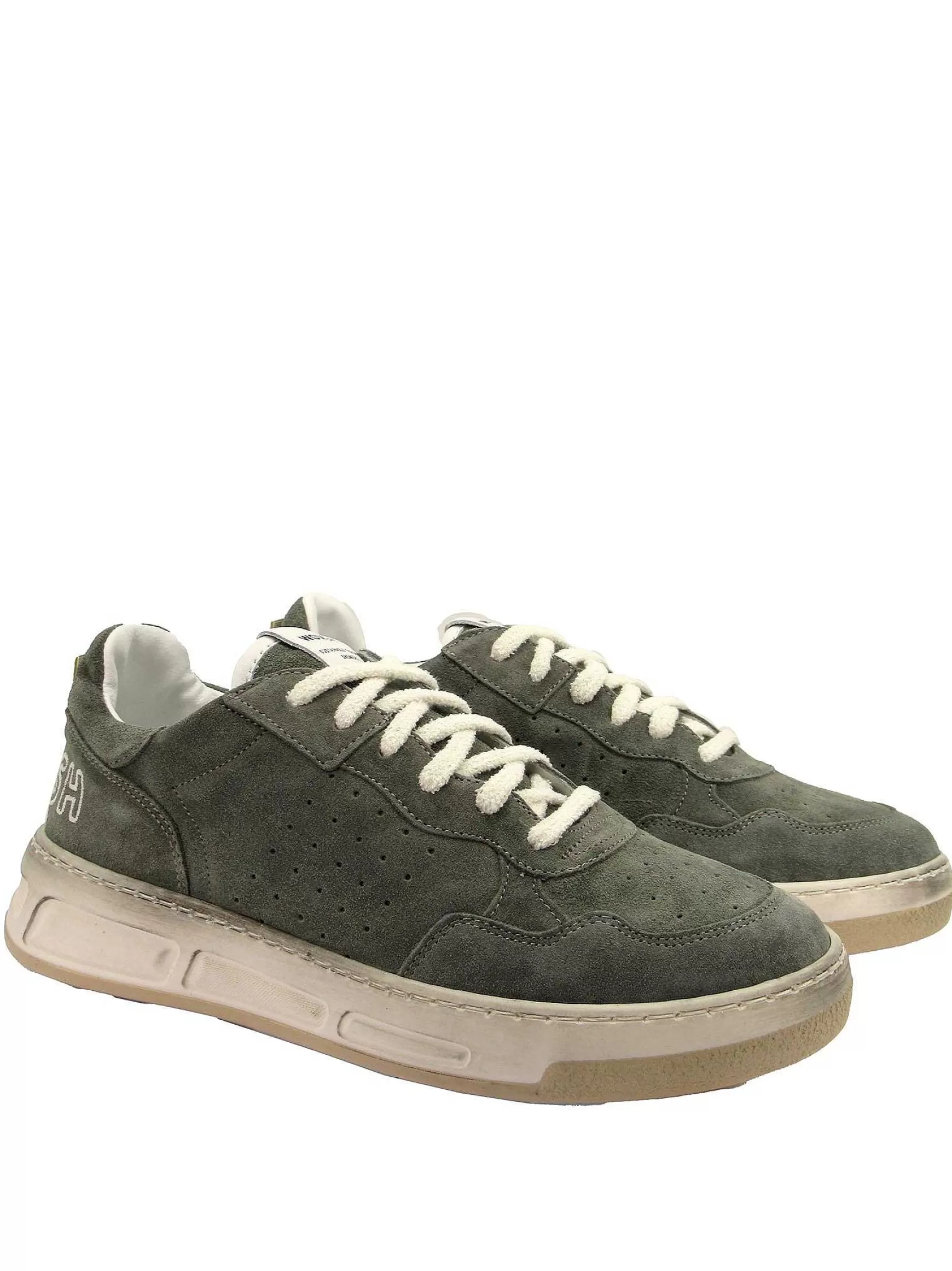Calzature Uomo Sneakers Stringate Hyper Rain In Camoscio Fango Fondo In Gomma Bianco Vintage*Womsh Sale