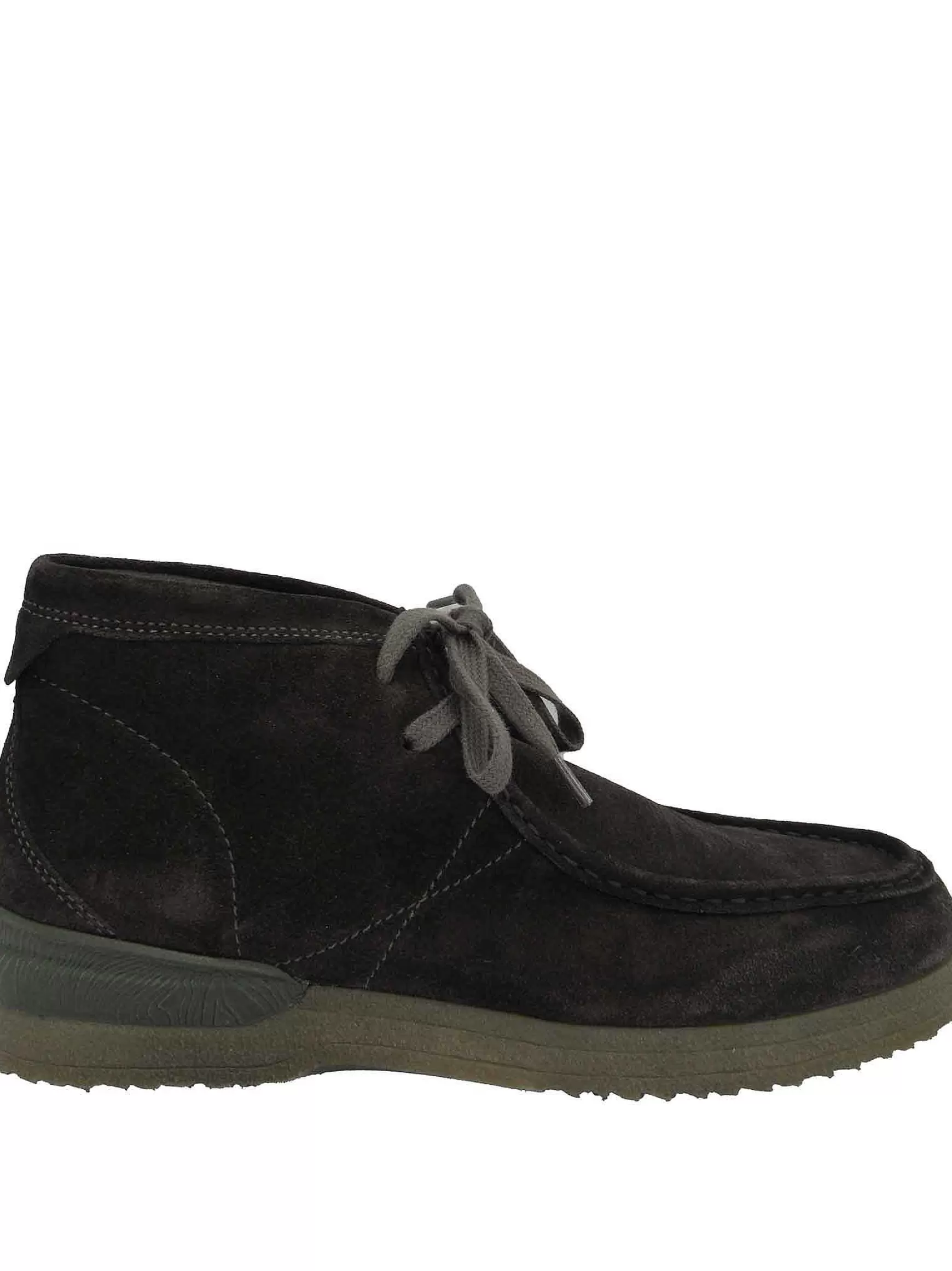 Calzature Uomo Stivaletti Polacchine In Camoscio Fango Con Cuciture E Fondo Para*Jeep Fashion