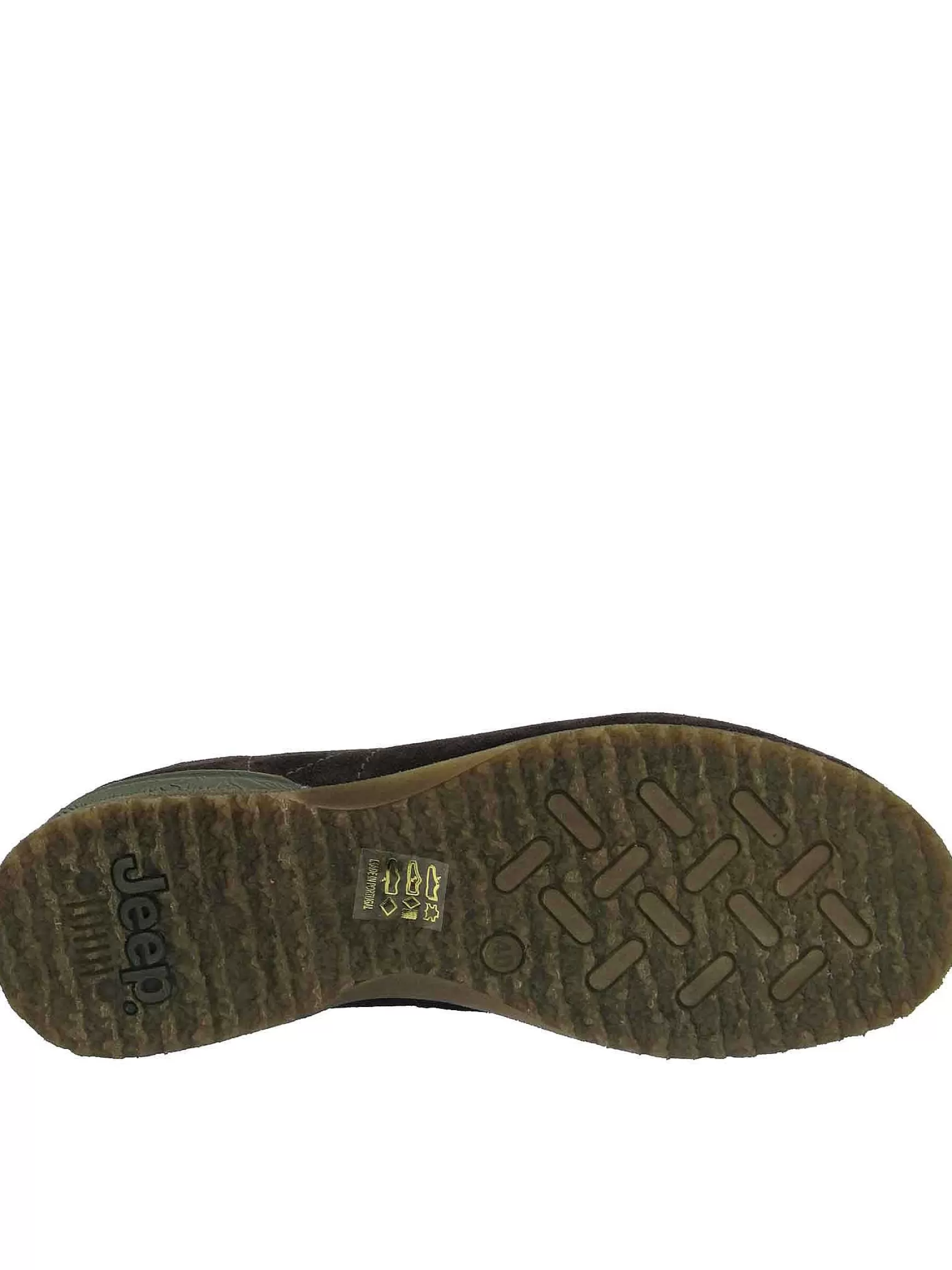 Calzature Uomo Stivaletti Polacchine In Camoscio Fango Con Cuciture E Fondo Para*Jeep Fashion