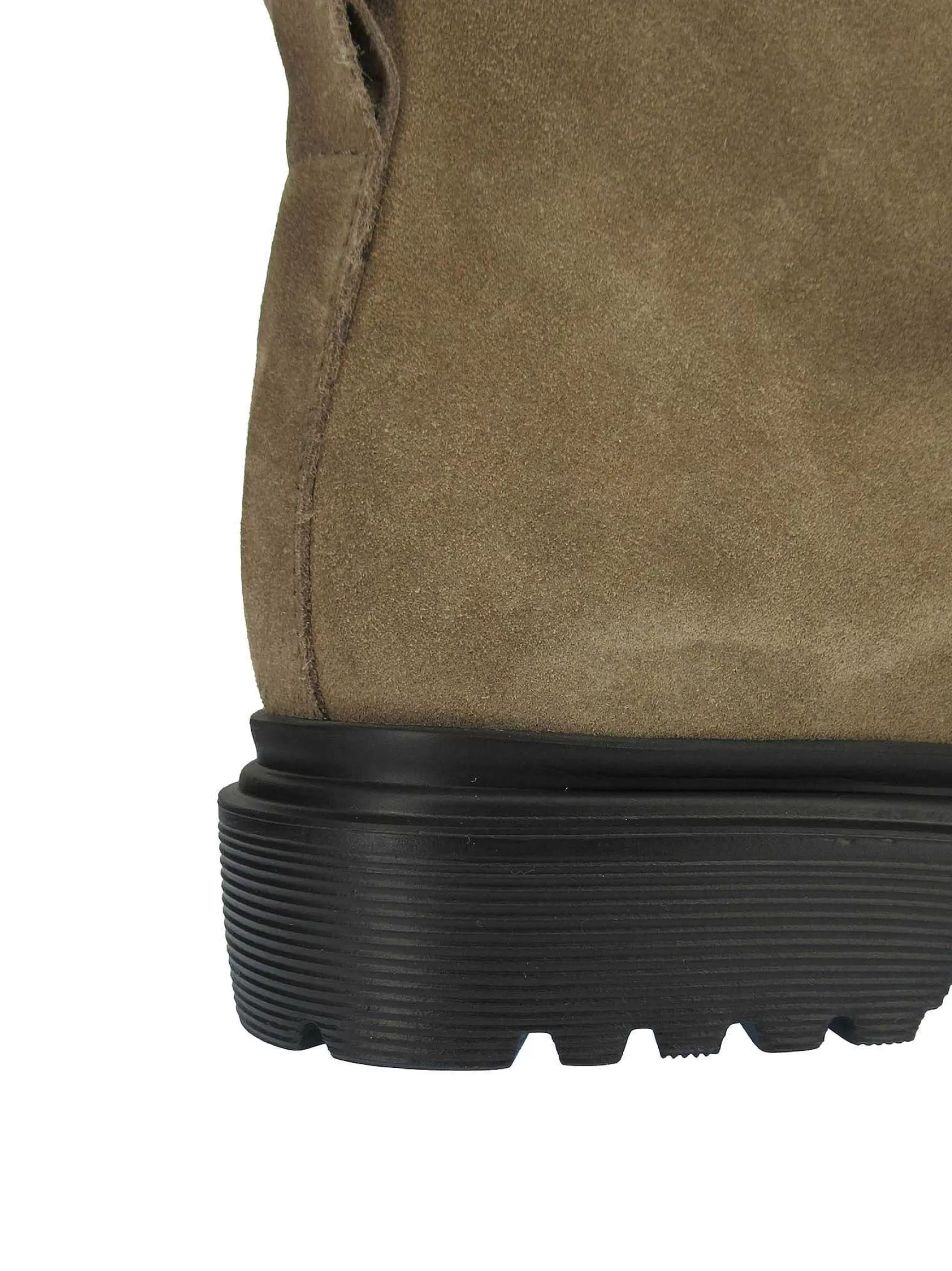 Calzature Uomo Stivaletti Stringati In Camoscio Taupe Con Fondo Gomma Carrarmato*Rogal Clearance