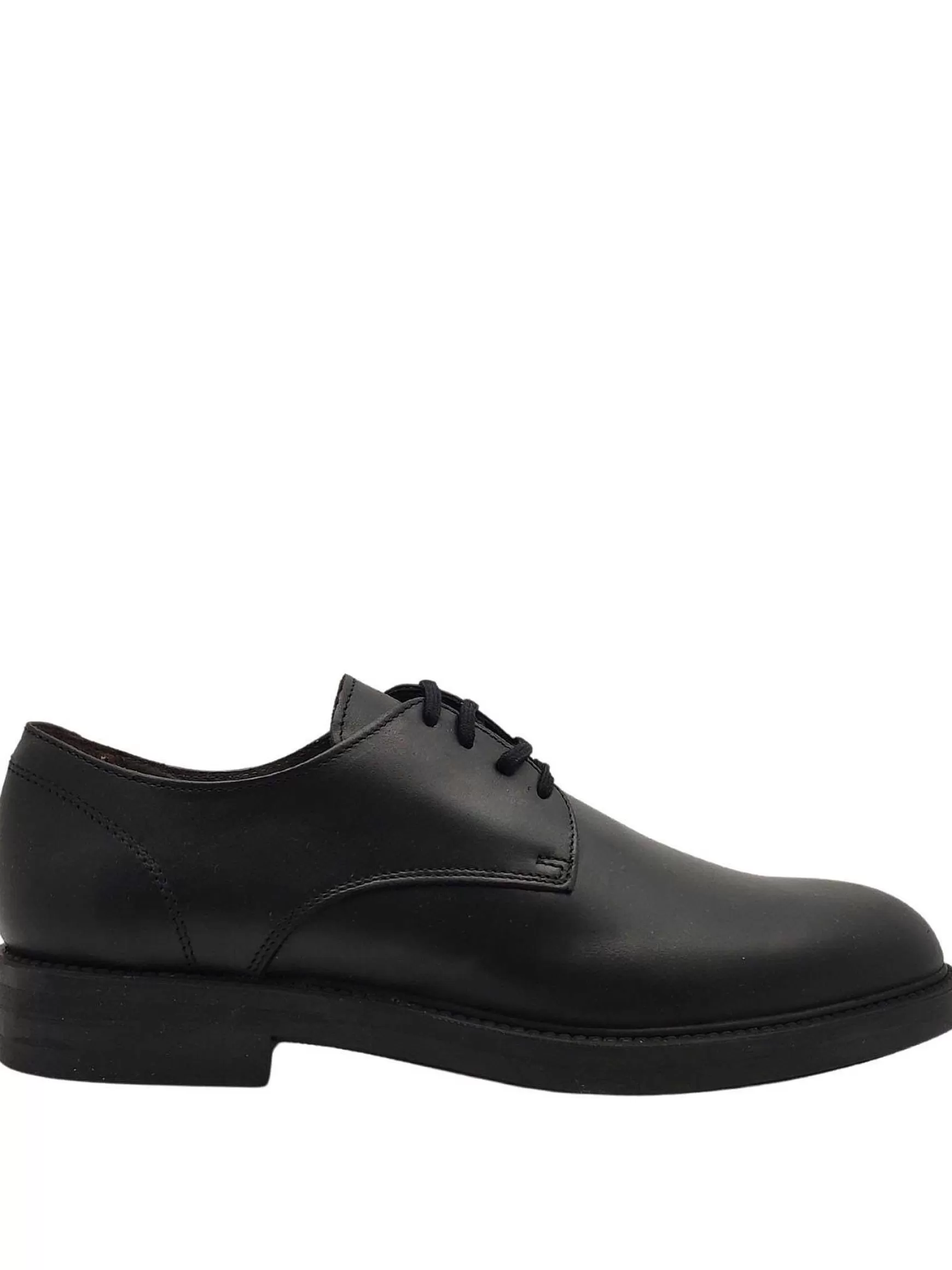 Calzature Uomo Stringate Waterproof In Pelle Nera Opaca Con Tomaia Liscia E Fondo In Gomma*Florsheim Clearance