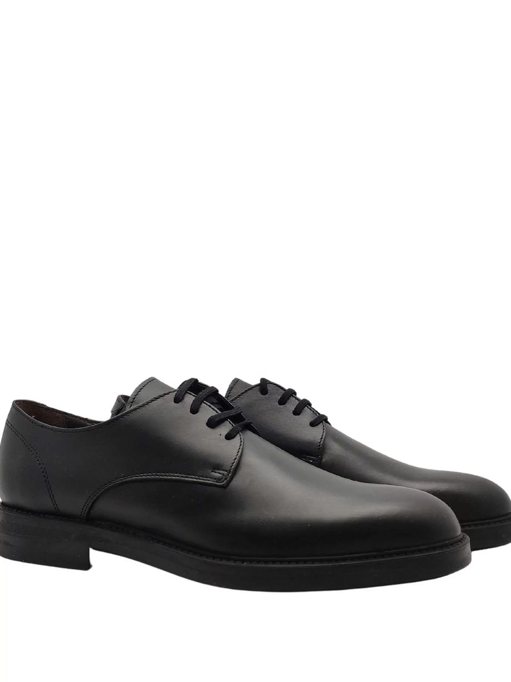 Calzature Uomo Stringate Waterproof In Pelle Nera Opaca Con Tomaia Liscia E Fondo In Gomma*Florsheim Clearance