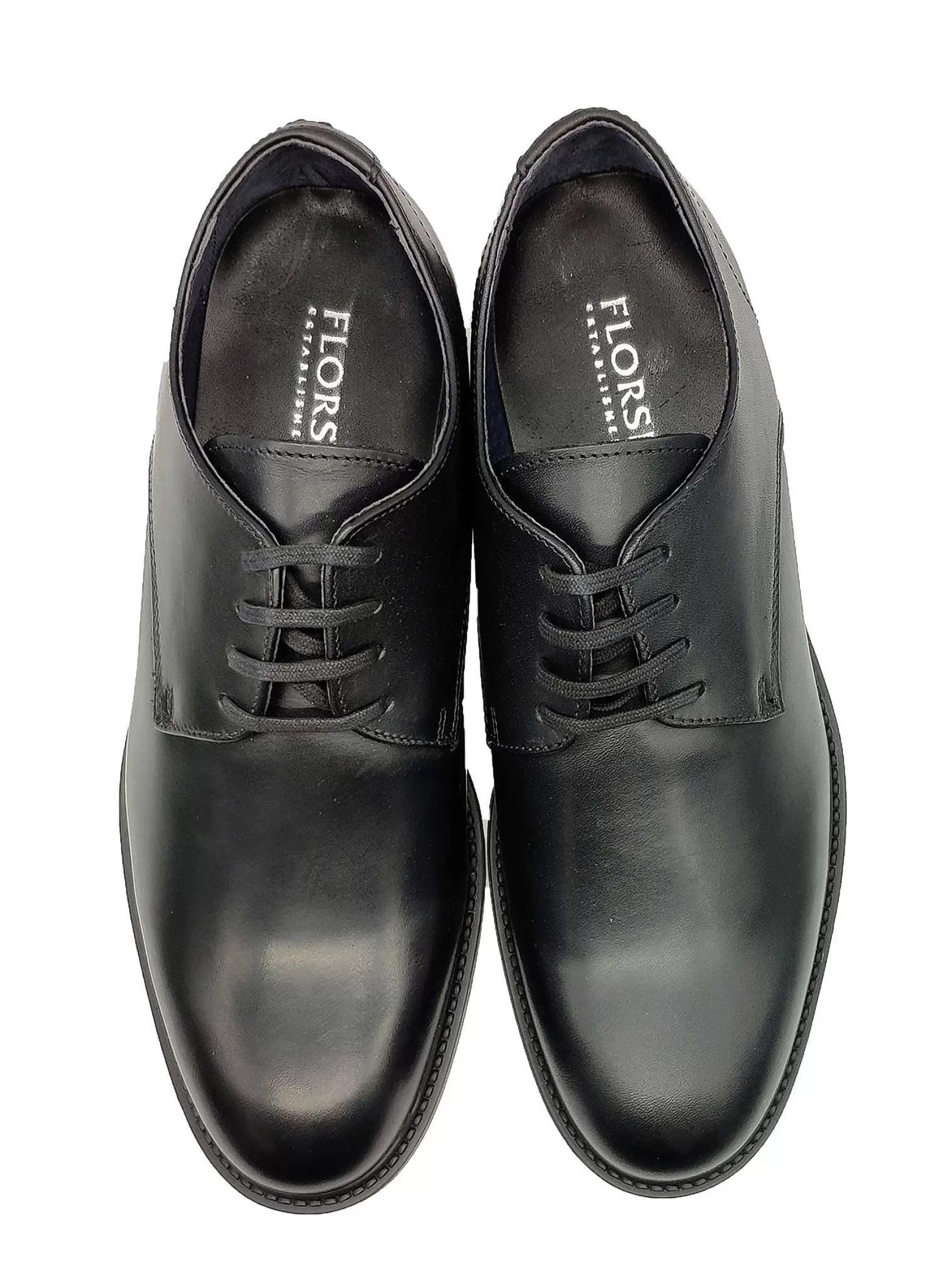 Calzature Uomo Stringate Waterproof In Pelle Nera Opaca Con Tomaia Liscia E Fondo In Gomma*Florsheim Clearance