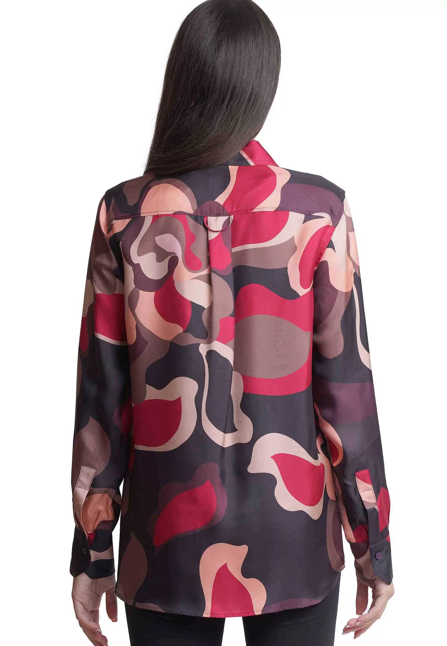 Camicie Donna Collection Print In Pura Seta Rosa A Fantasia*Maliparmi Clearance