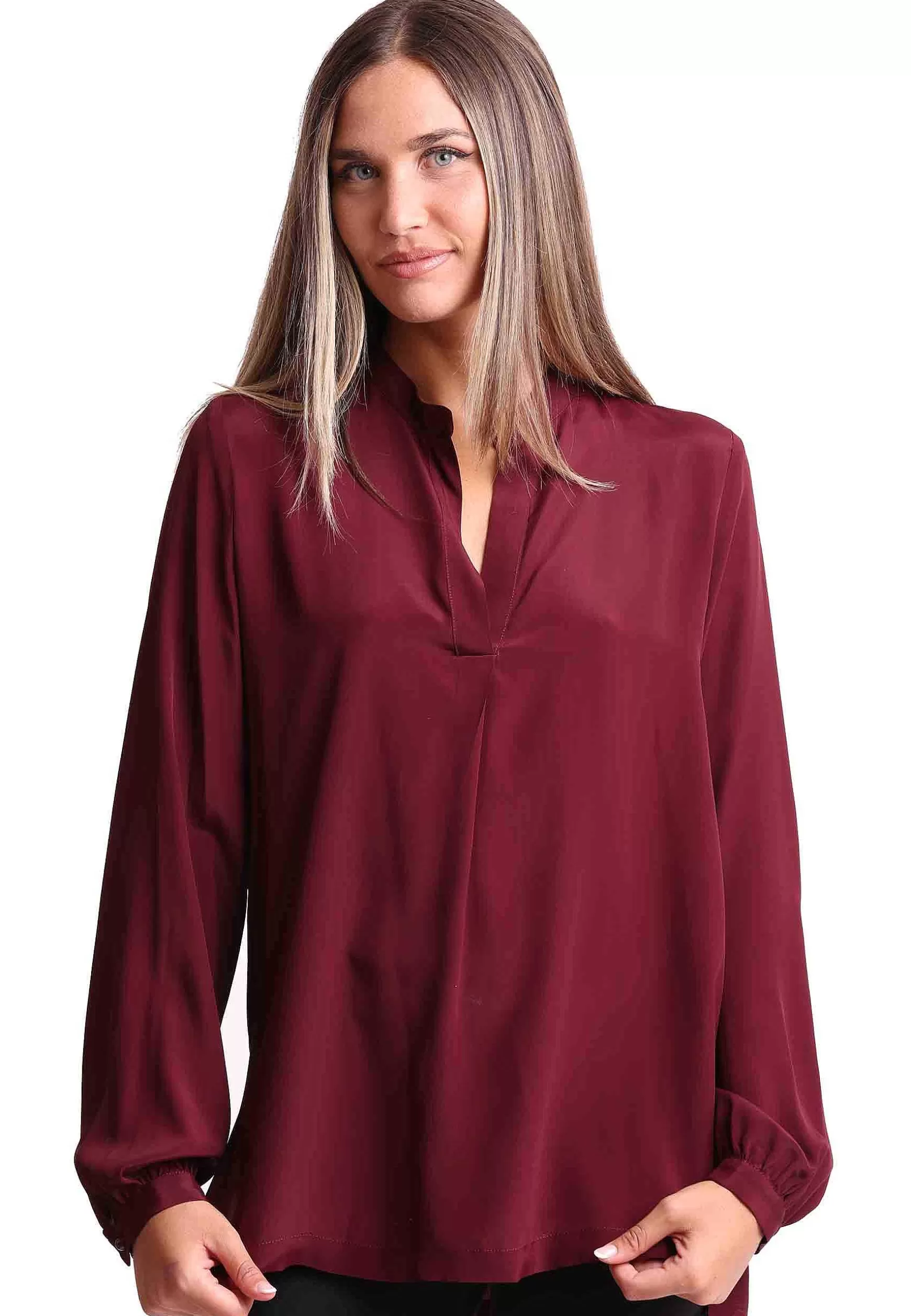 Camicie Donna Coloured Fluid In Misto Seta Bordeaux*Maliparmi Clearance