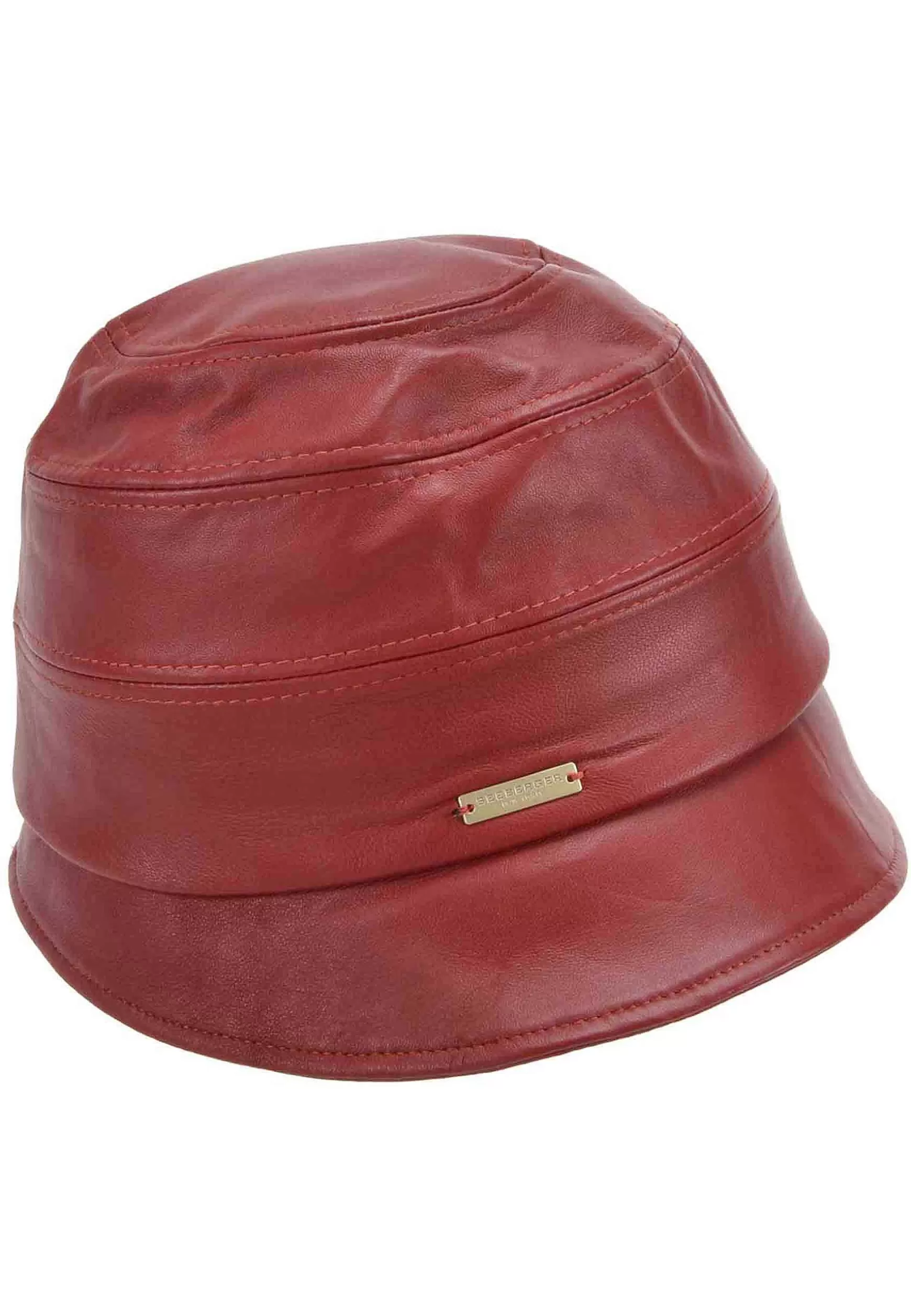 Cappello Cloche Donna In Pelle Bordeaux*Seeberger Est 1890 Fashion